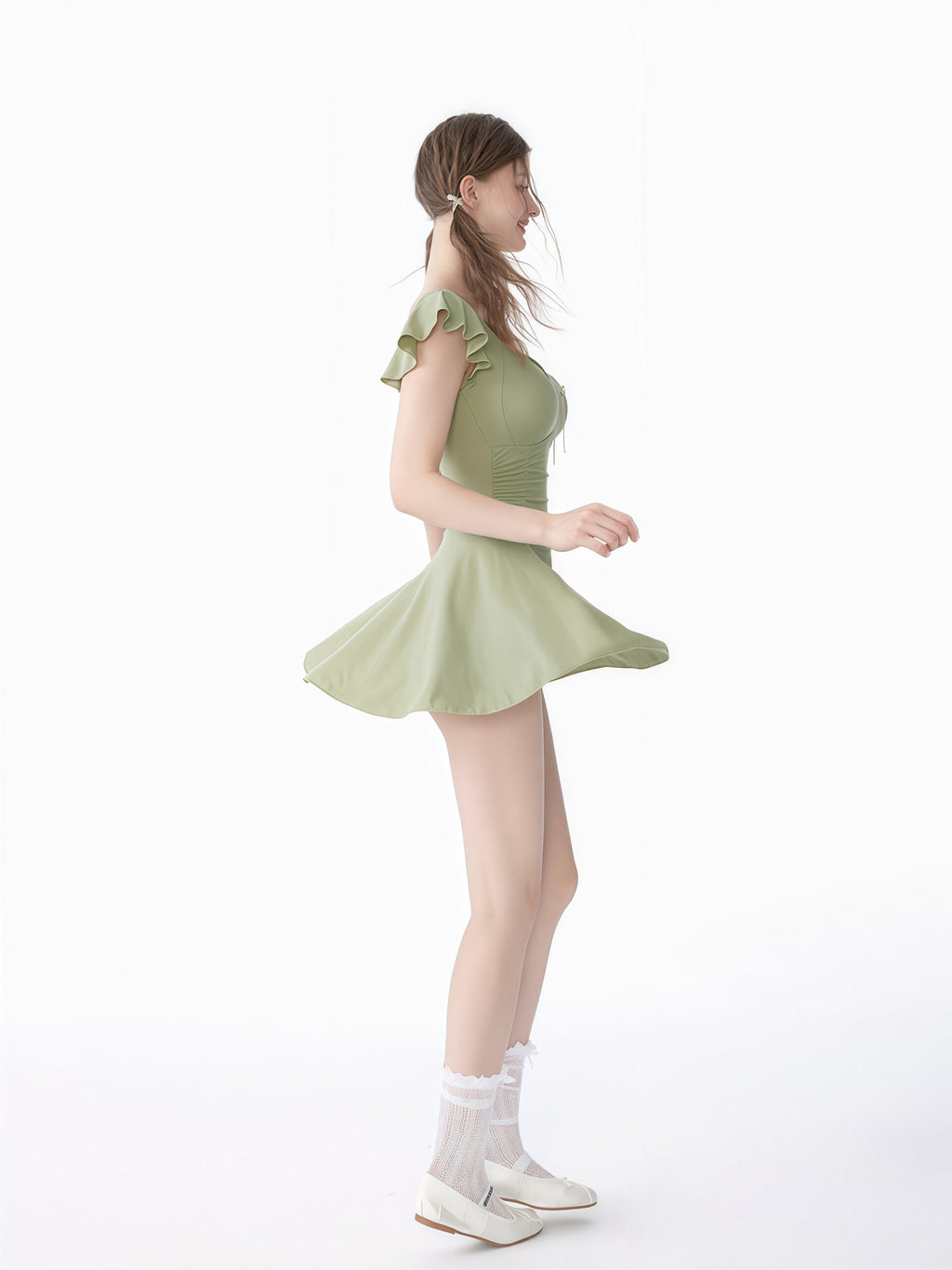 Cute Yellow Skirted Swimsuit image 4