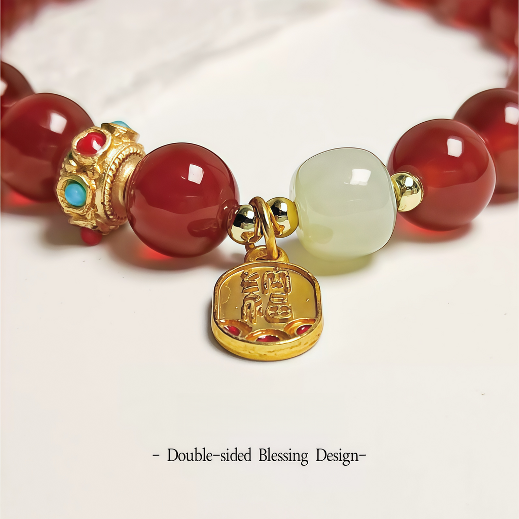 Natural red agate lucky bracelet