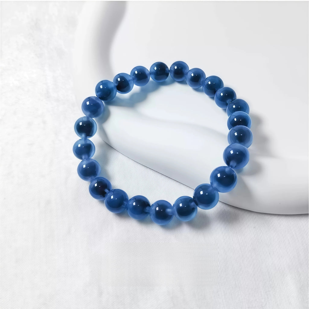 Blue Semi-transparent agate bracelet