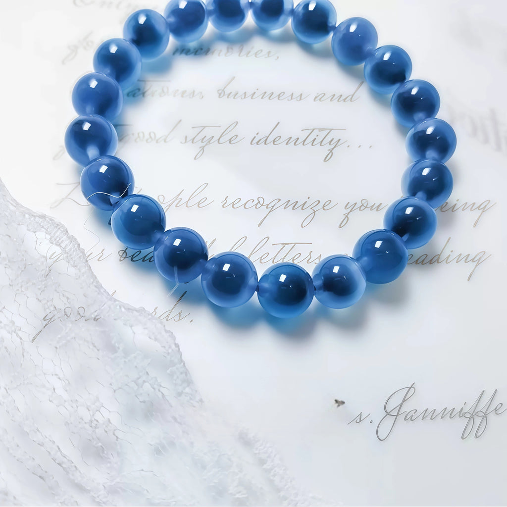 Blue Semi-transparent agate bracelet