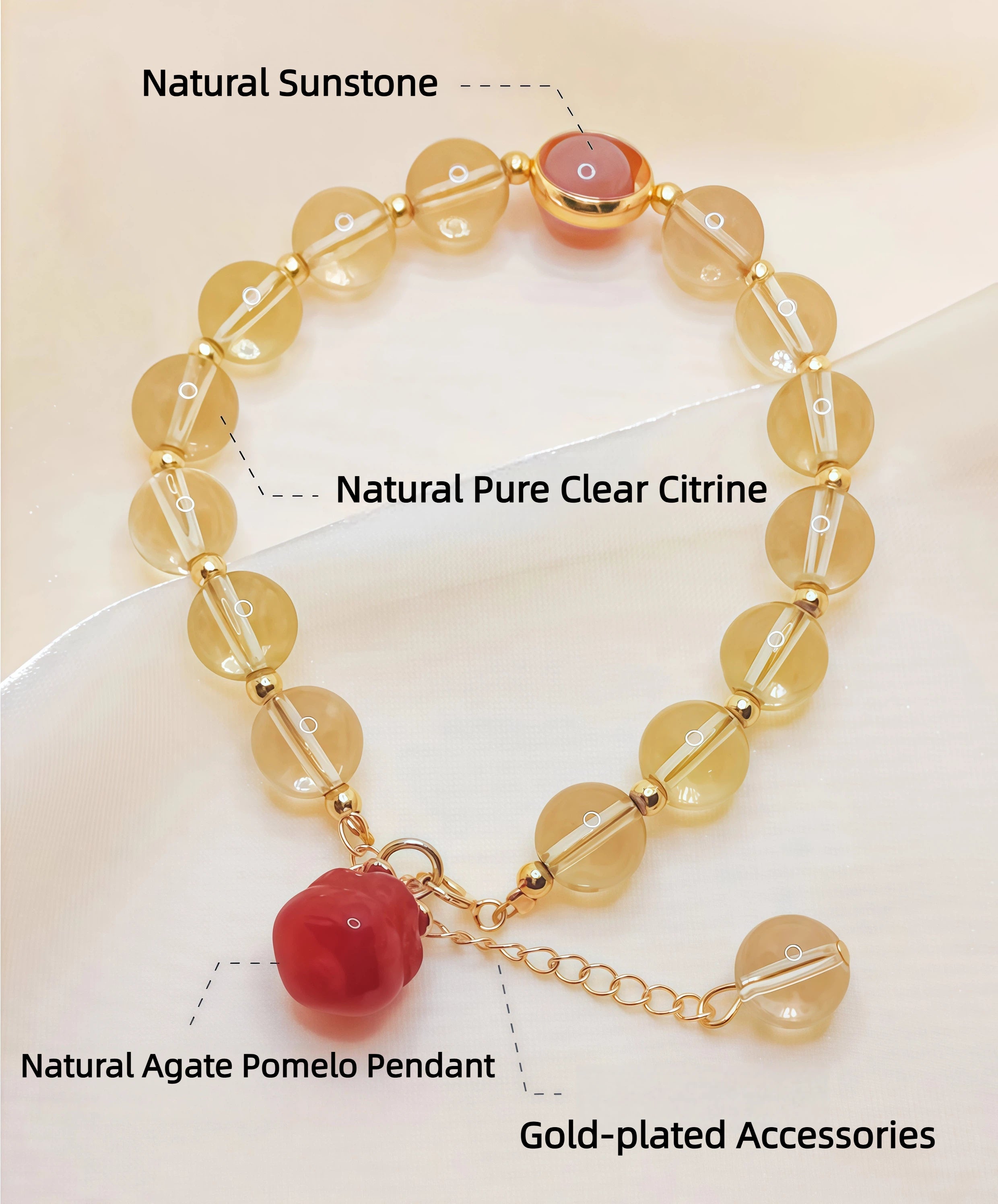 Sunstone Yellow Crystal Bracelet