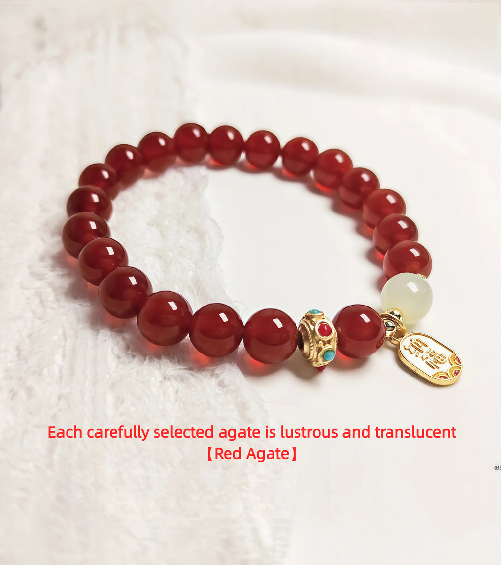 Natural red agate lucky bracelet