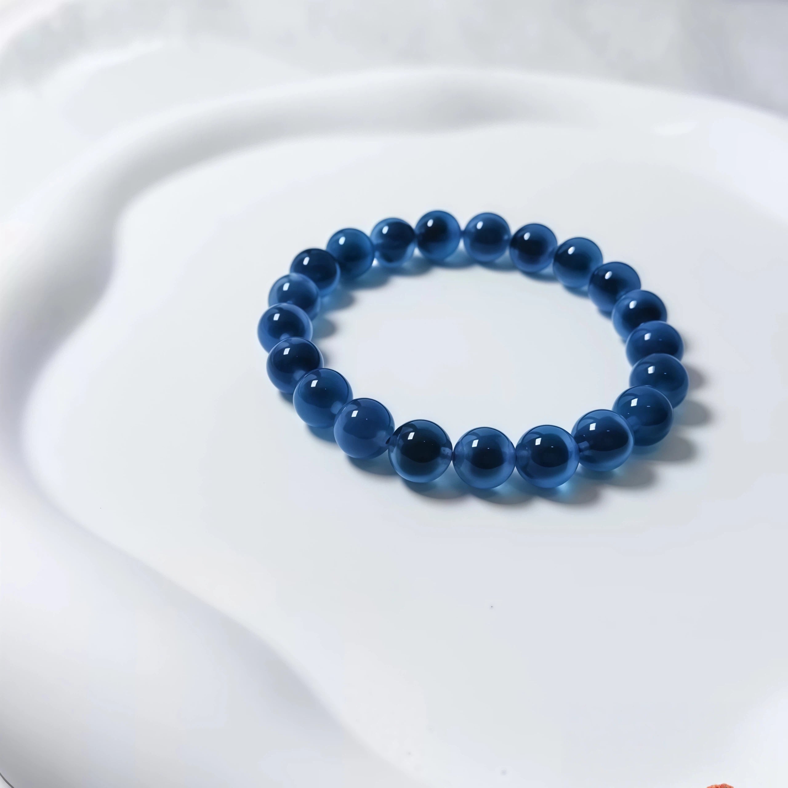 Blue Semi-transparent agate bracelet