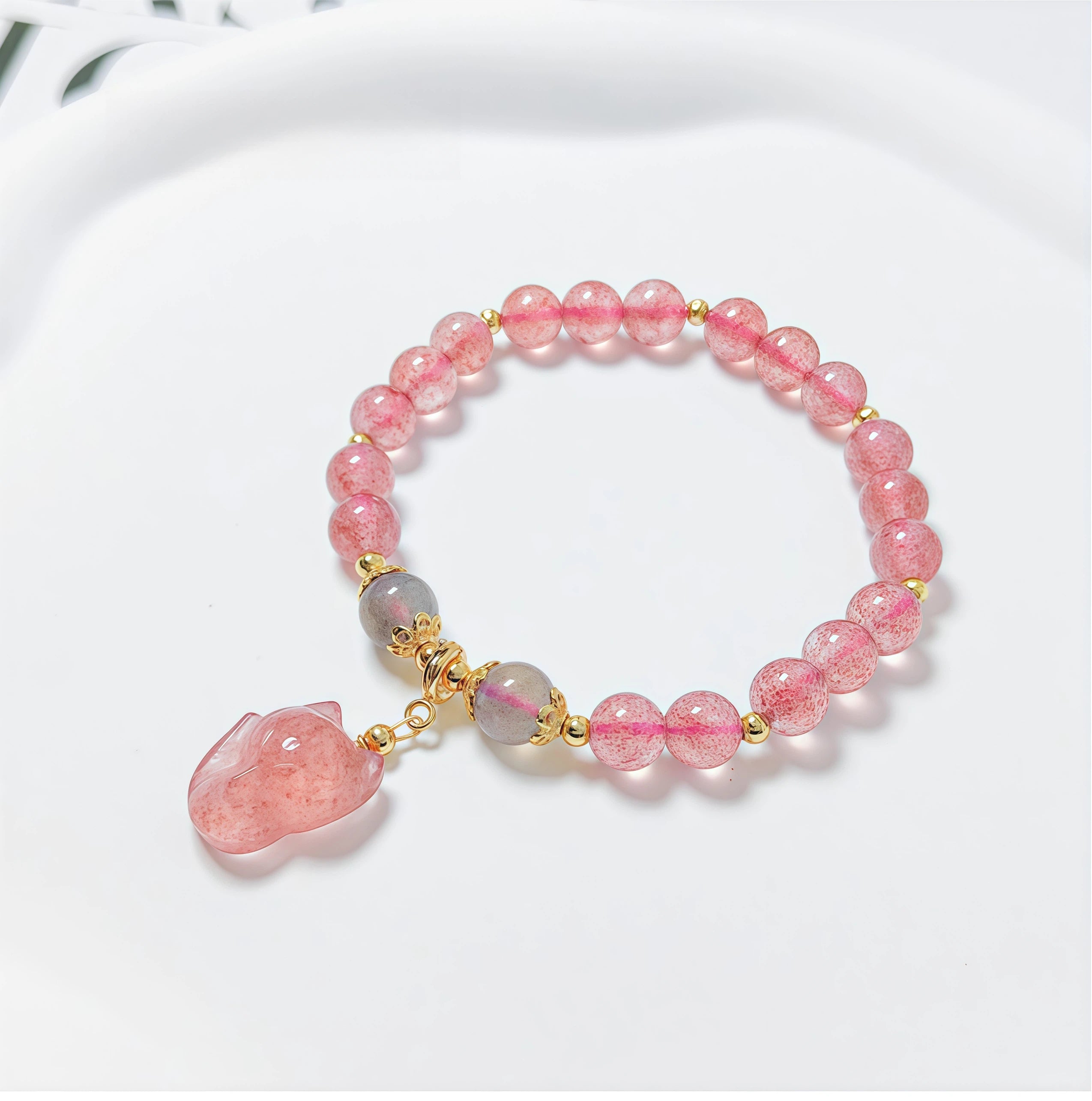 Strawberry Crystal Fox Hand Chain
