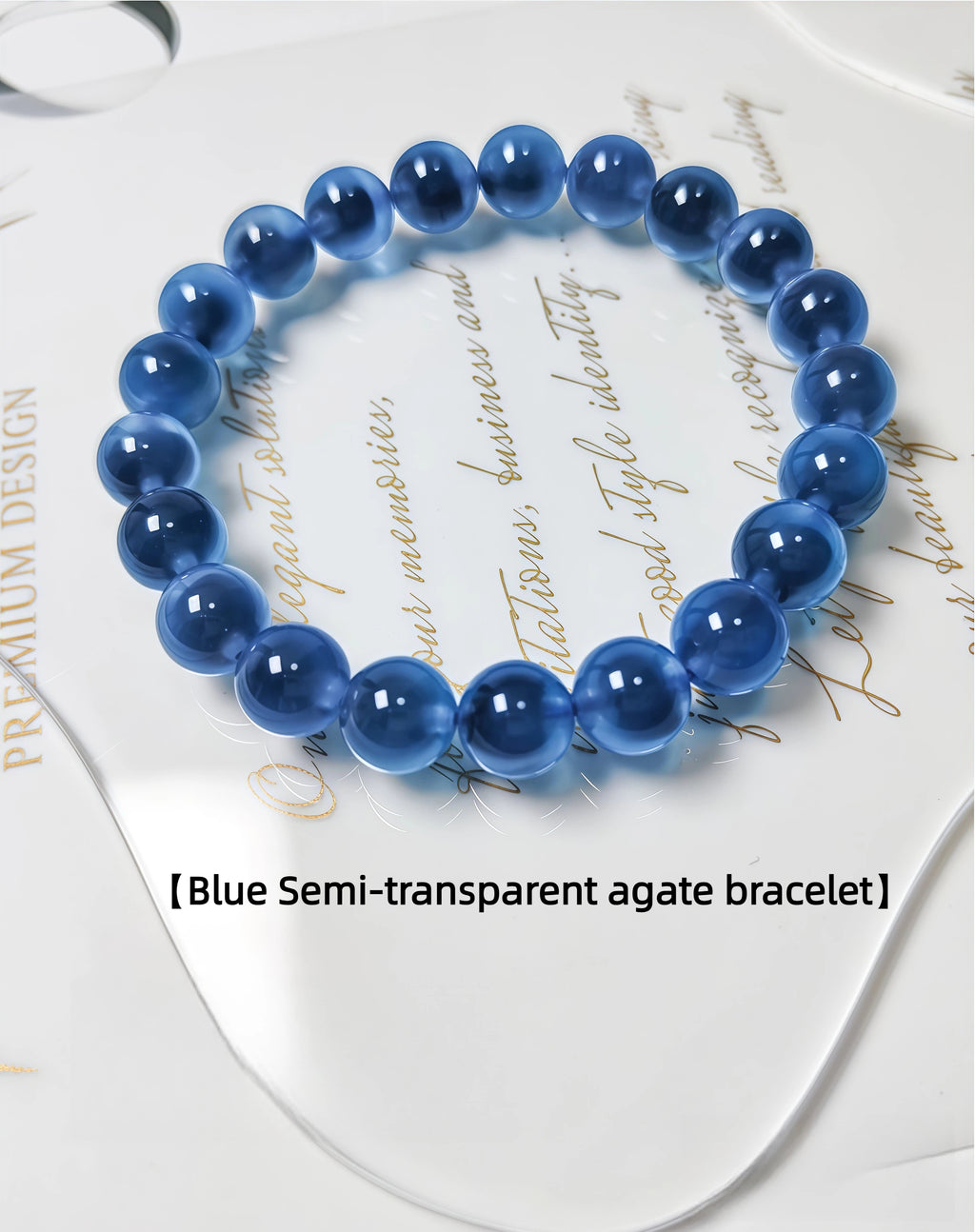 Blue Semi-transparent agate bracelet