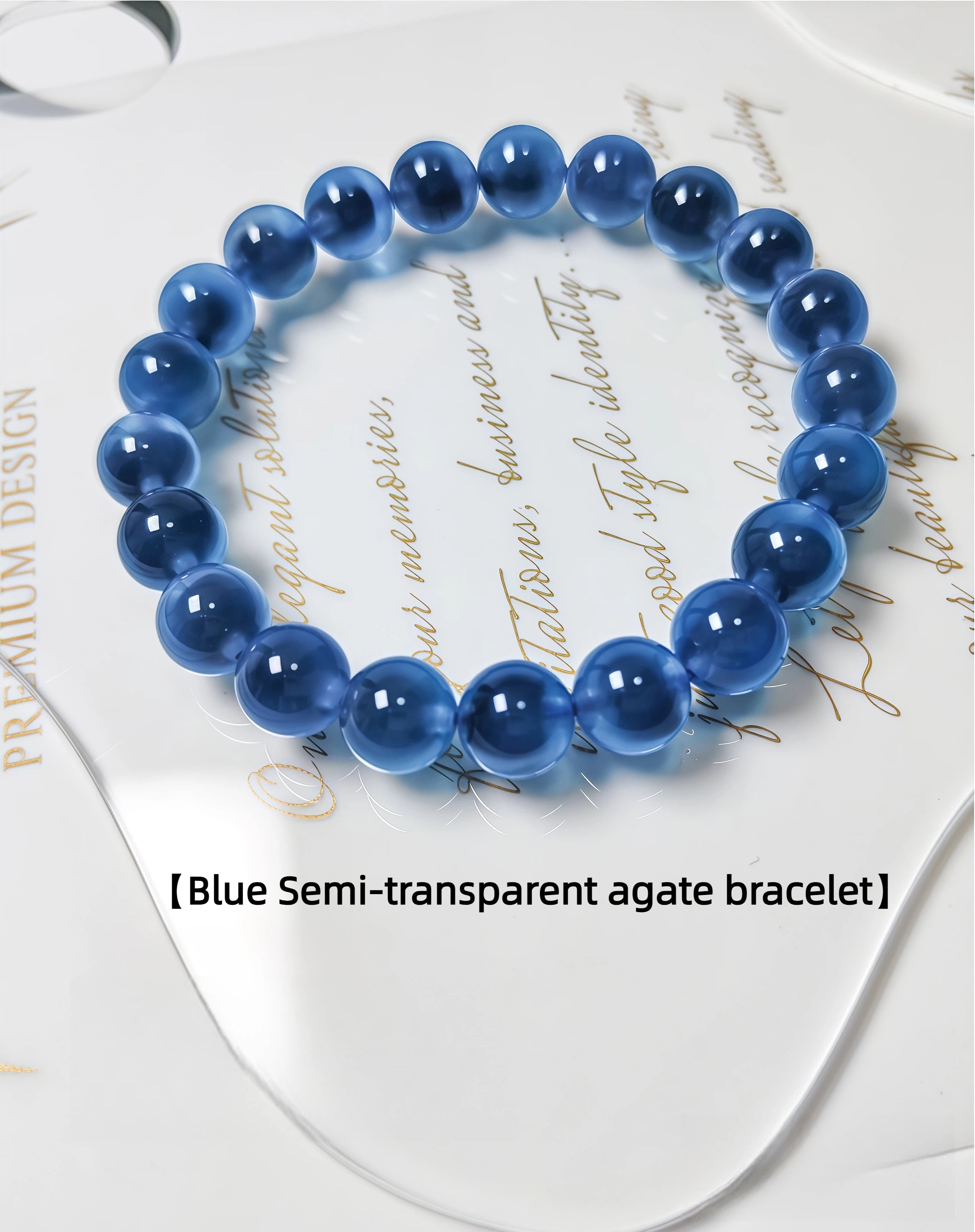 Blue Semi-transparent agate bracelet