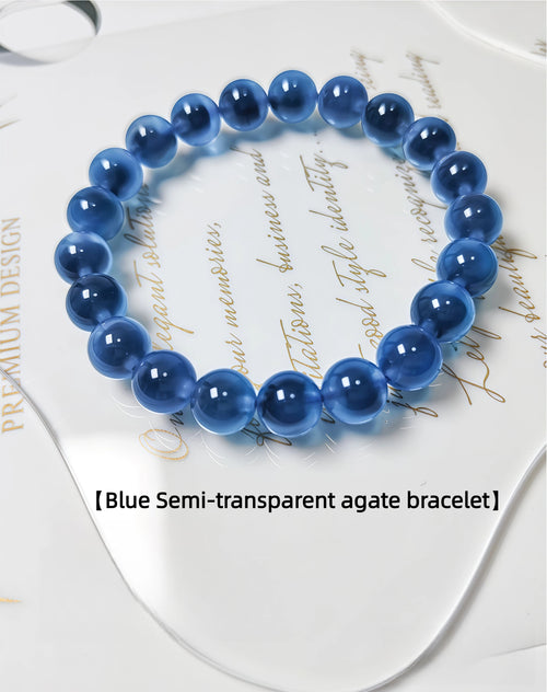 Blue Semi-transparent agate bracelet