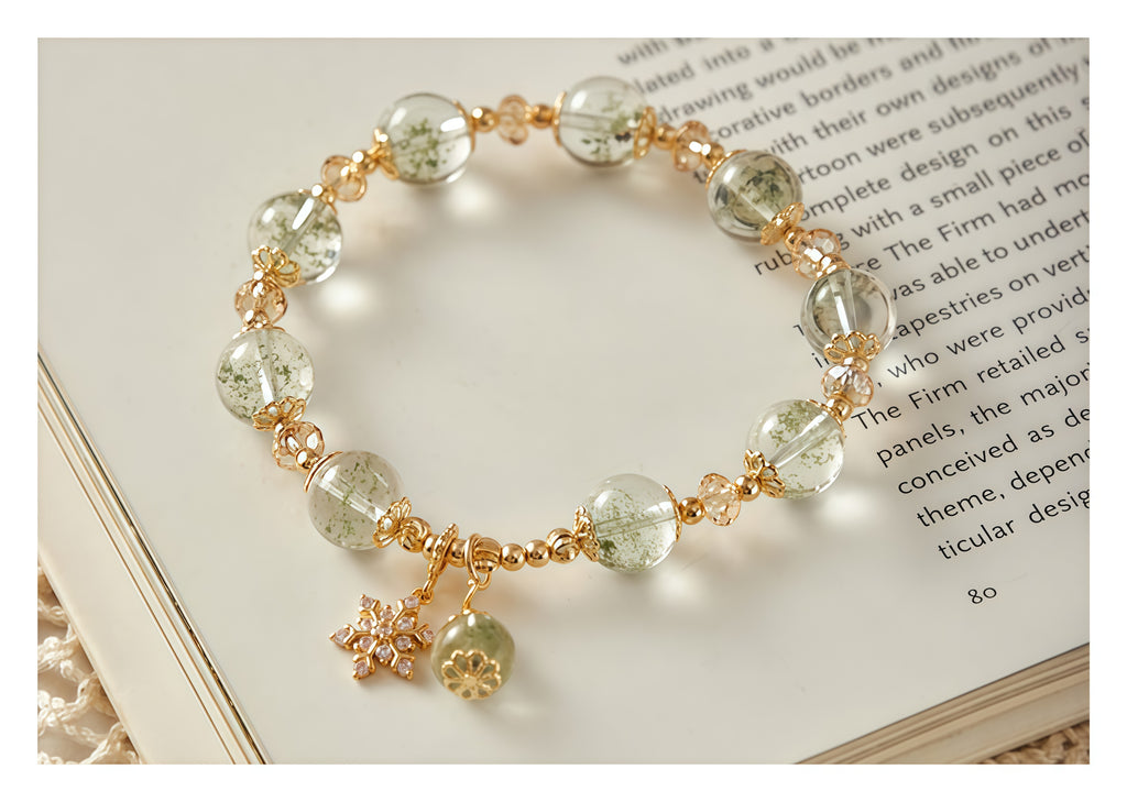 Green Ghost Transparent Snowflake Bracelet