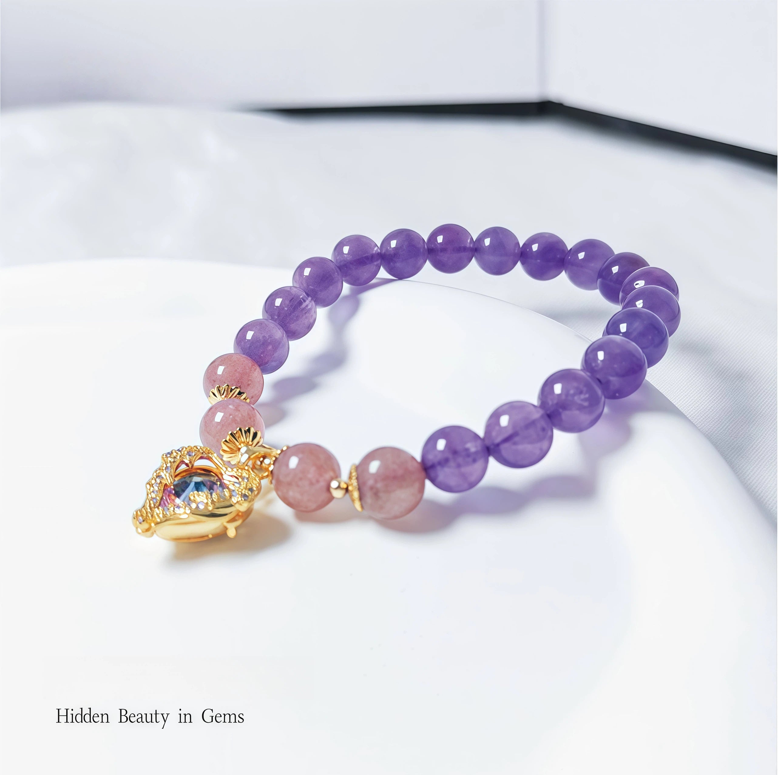 Amethyst - Ocean Heart Bracelet