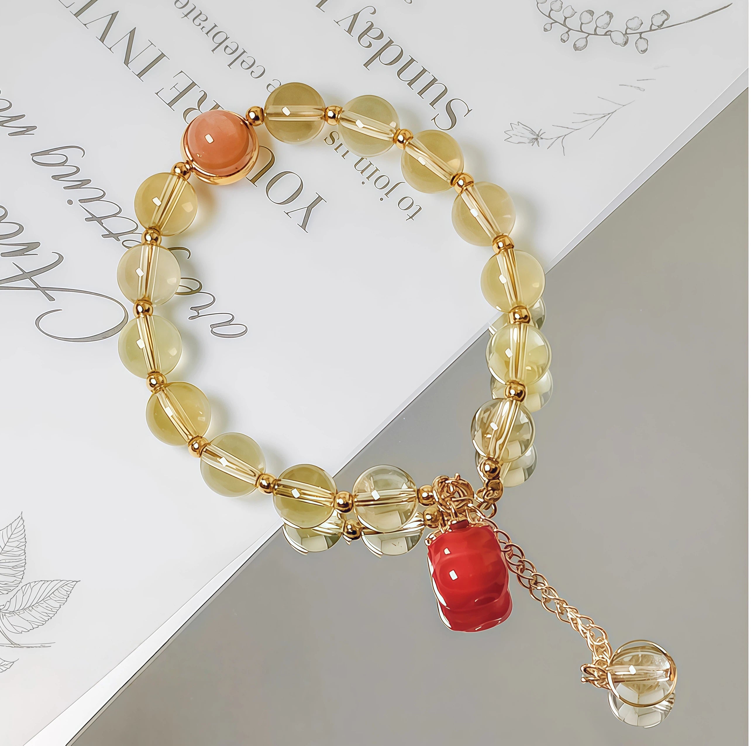 Sunstone Yellow Crystal Bracelet