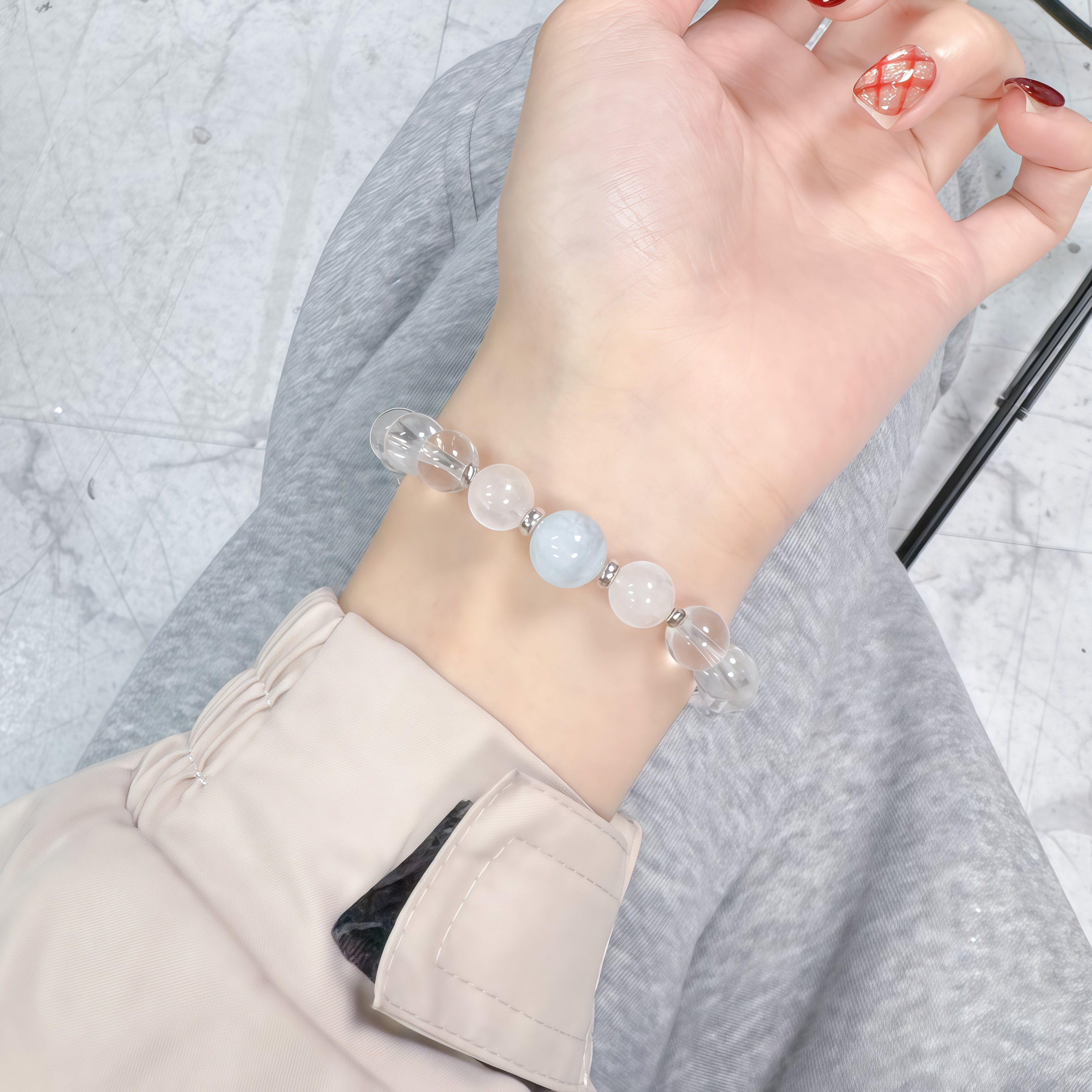 Natural white crystal bracelet
