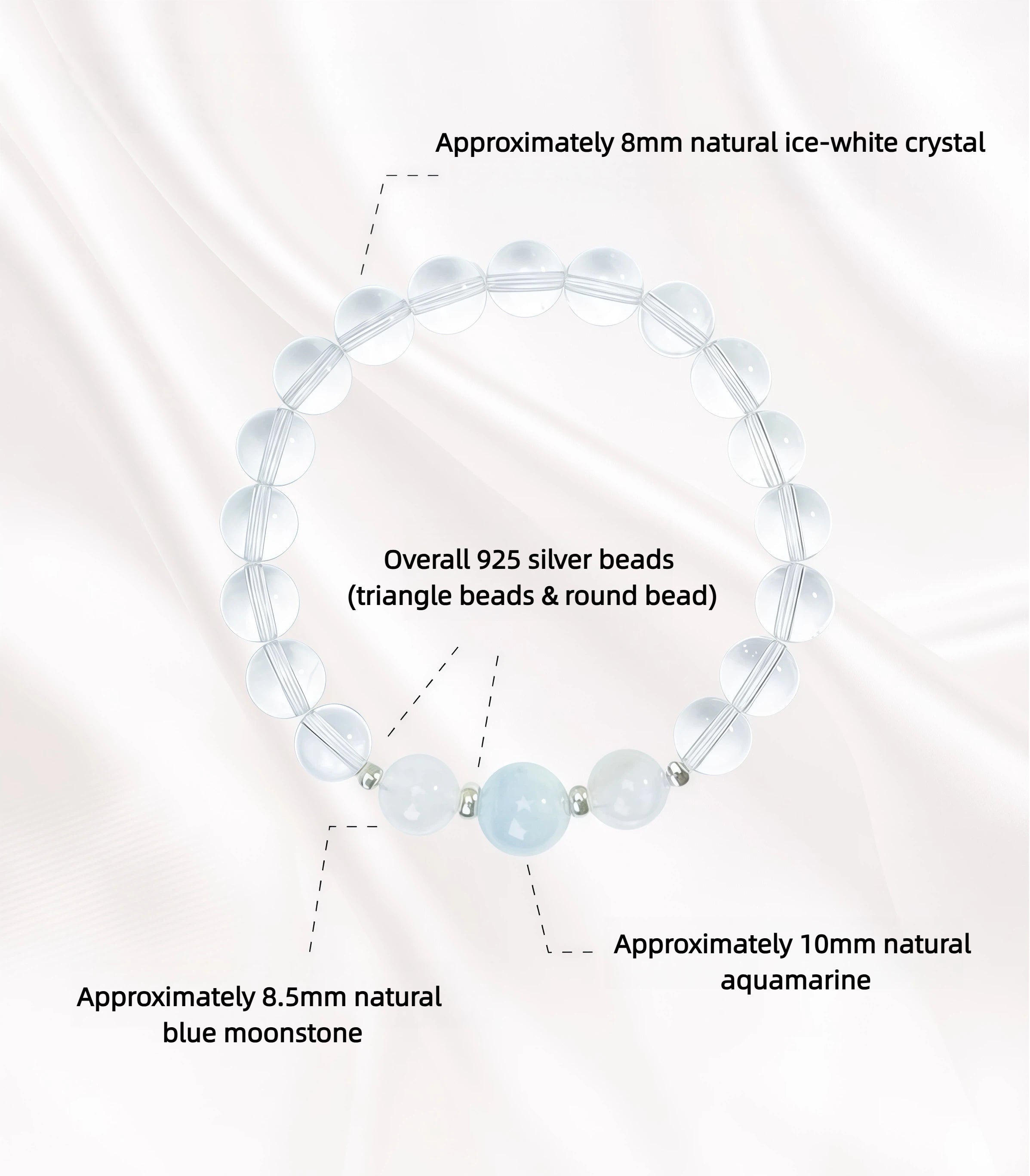 Natural white crystal bracelet