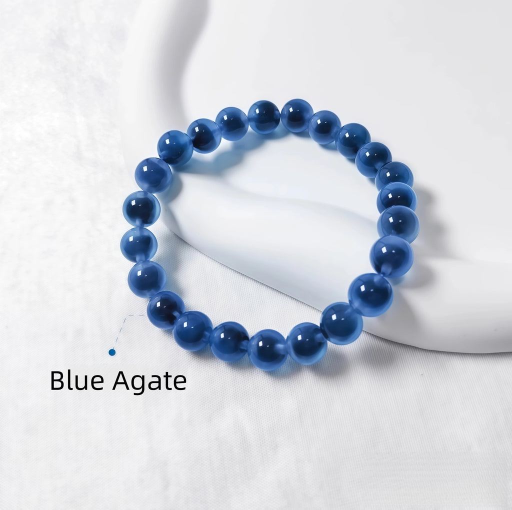 Blue Semi-transparent agate bracelet