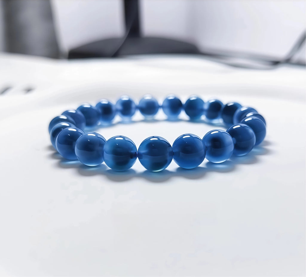 Blue Semi-transparent agate bracelet