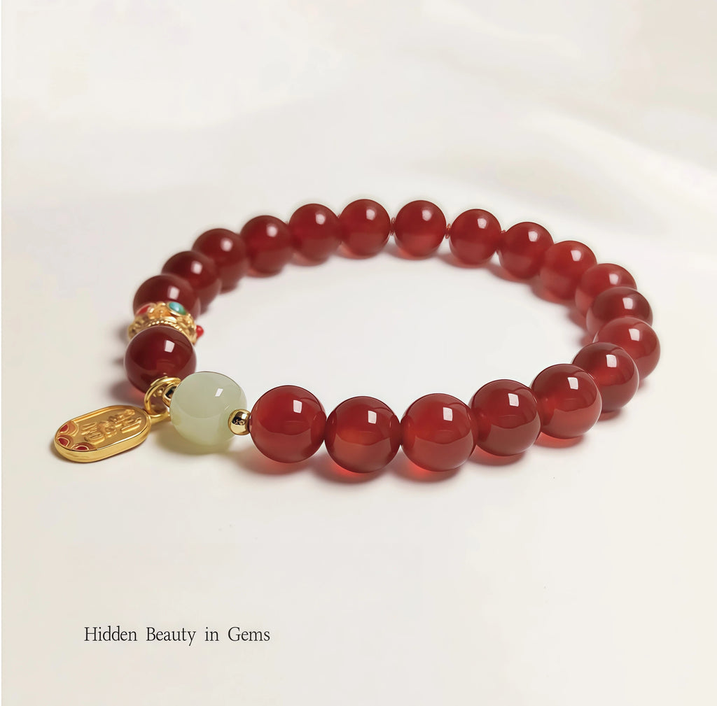 Natural red agate lucky bracelet