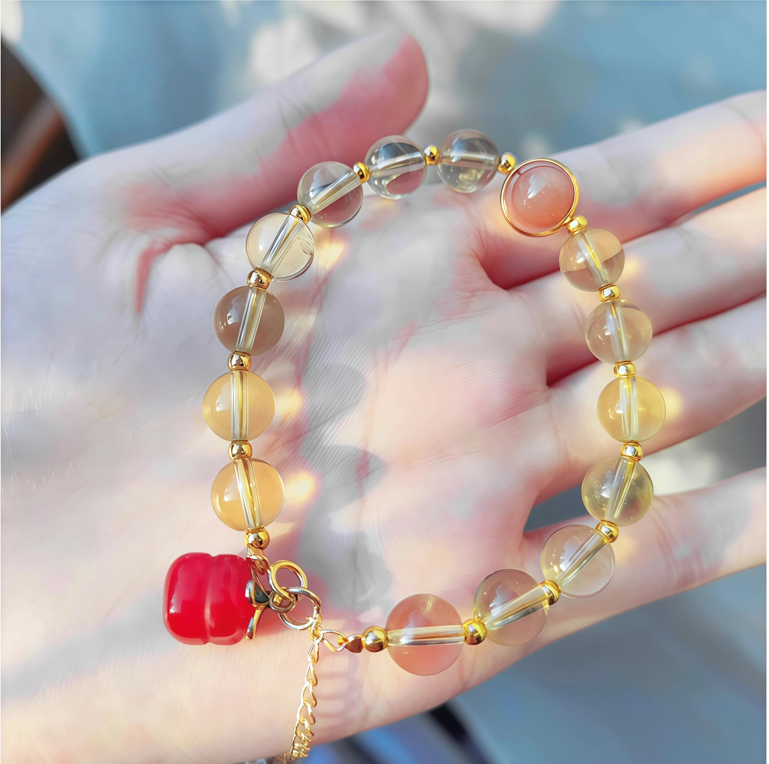 Sunstone Yellow Crystal Bracelet
