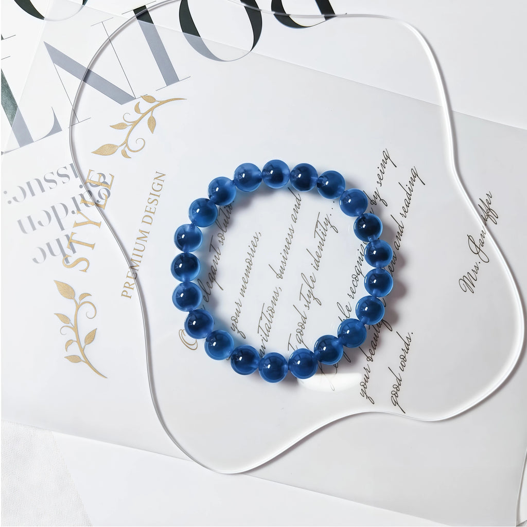 Blue Semi-transparent agate bracelet