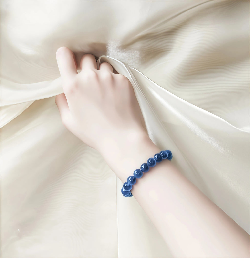 Blue Semi-transparent agate bracelet