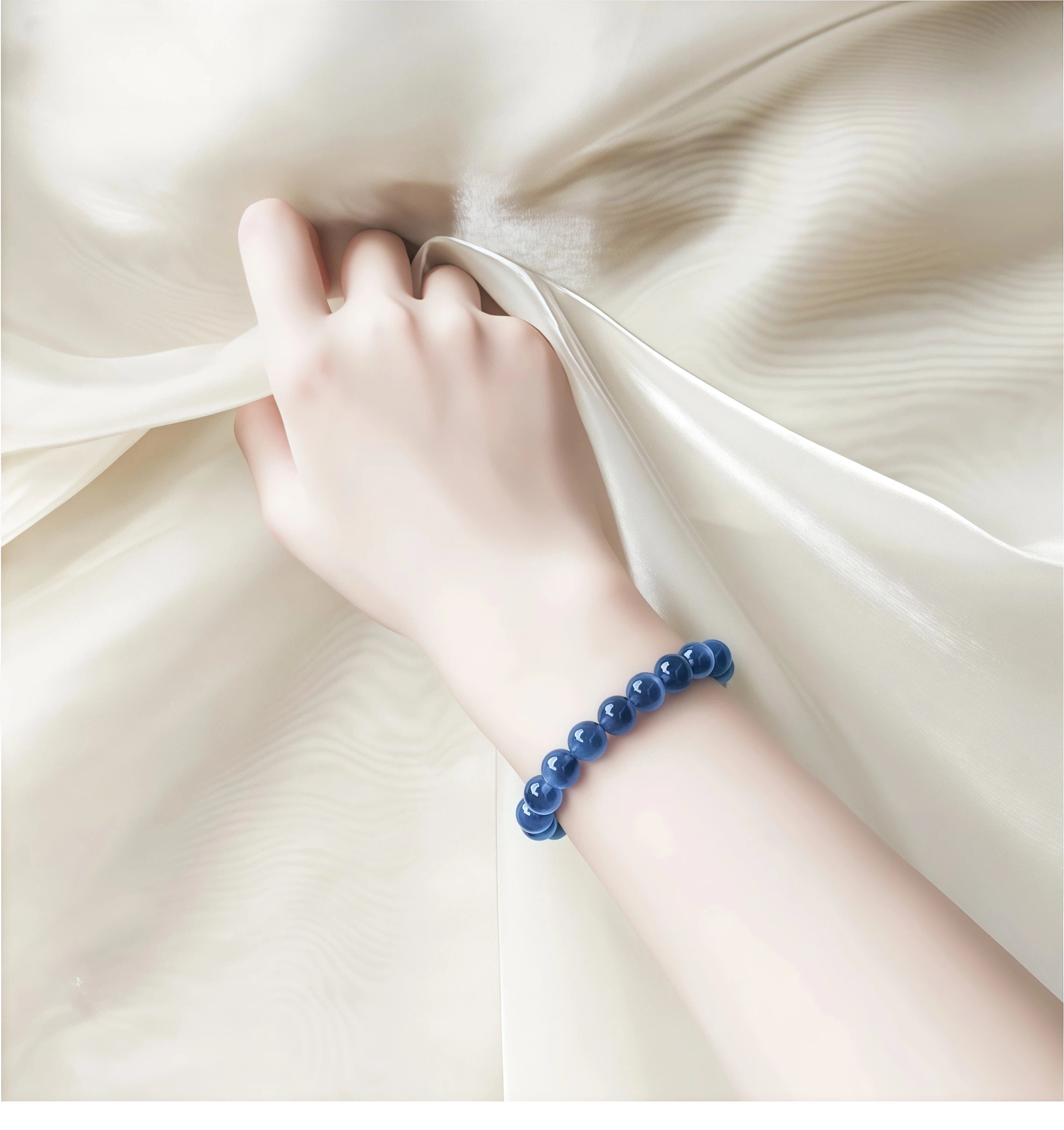 Blue Semi-transparent agate bracelet