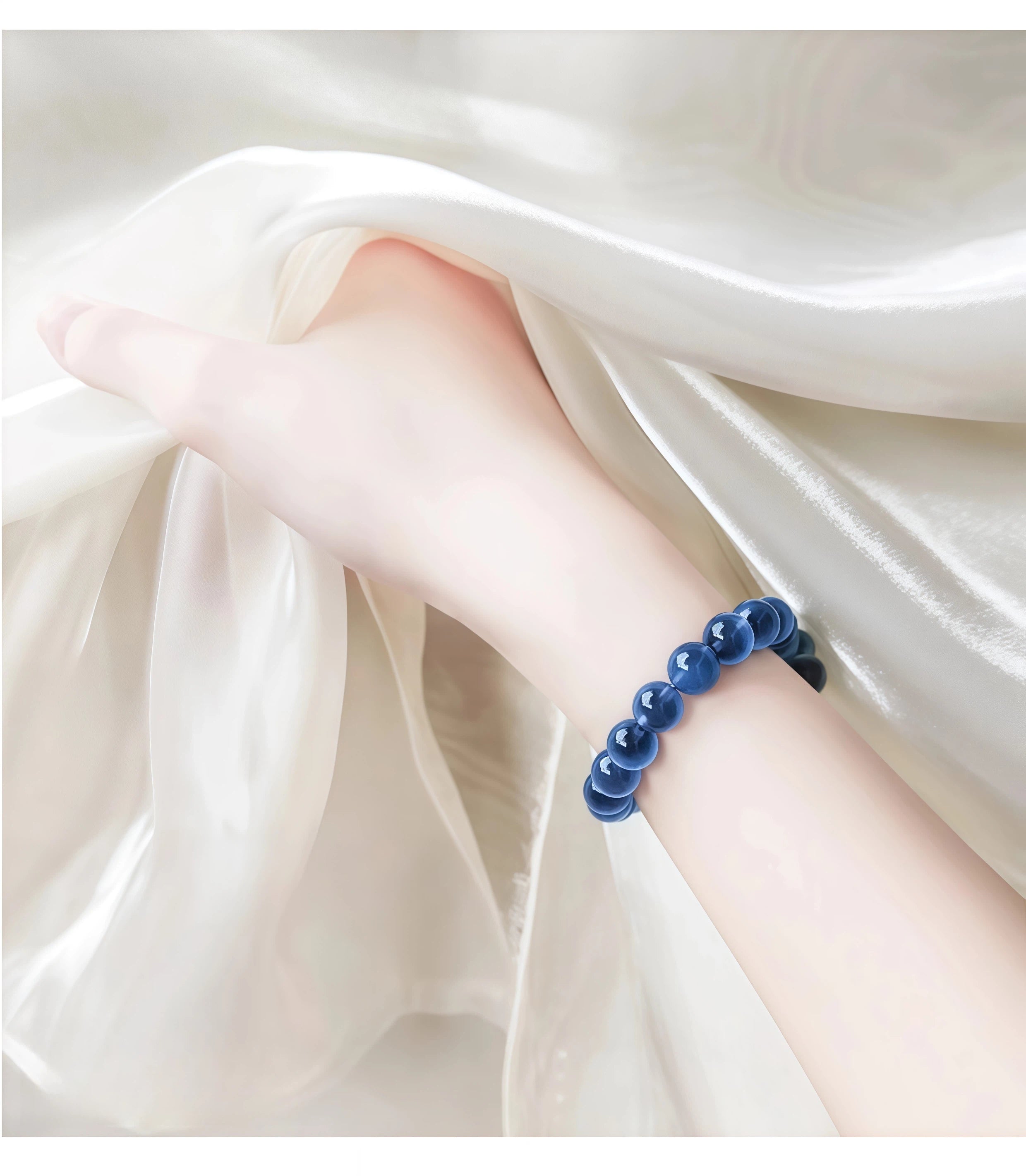 Blue Semi-transparent agate bracelet