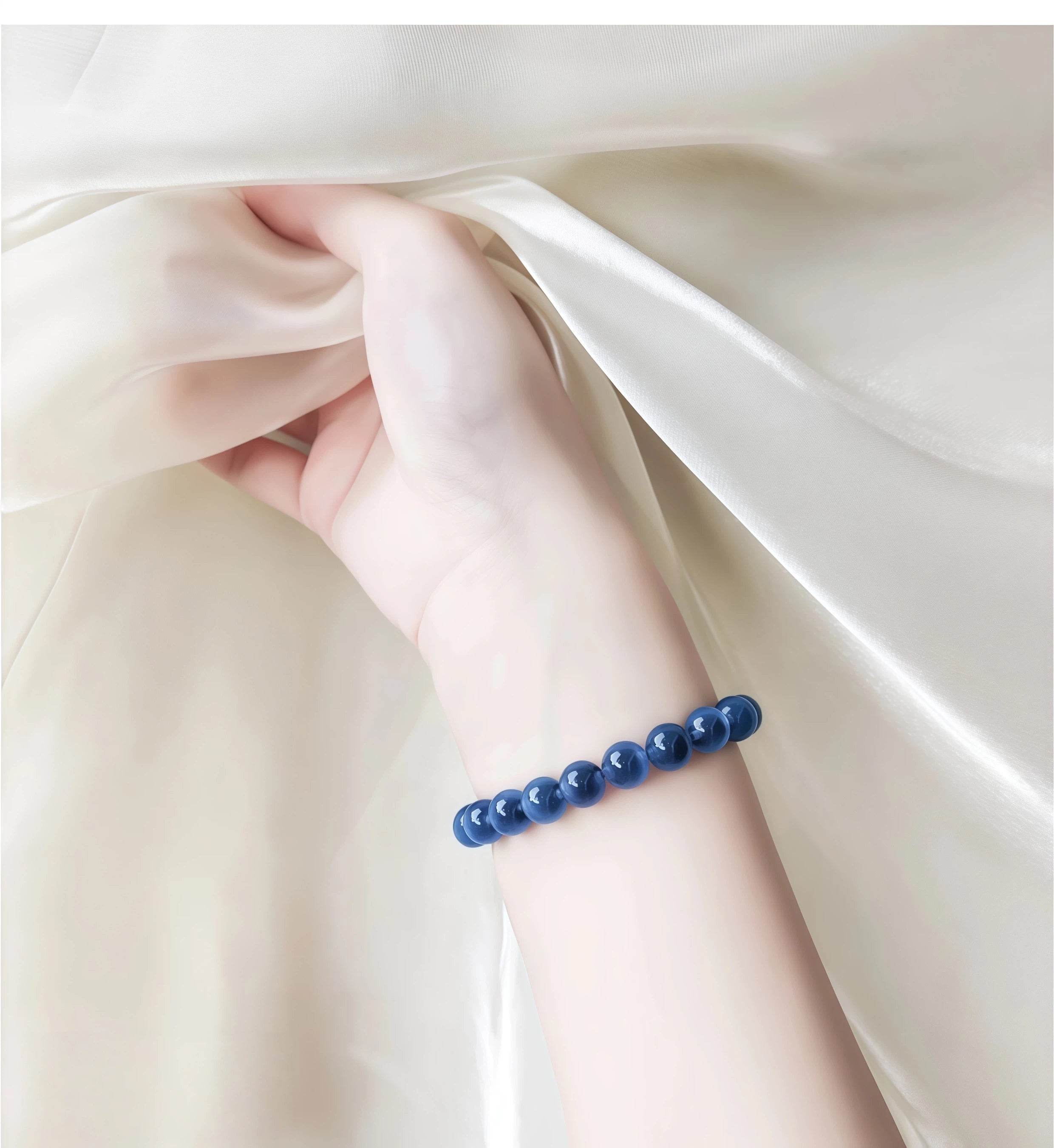 Blue Semi-transparent agate bracelet