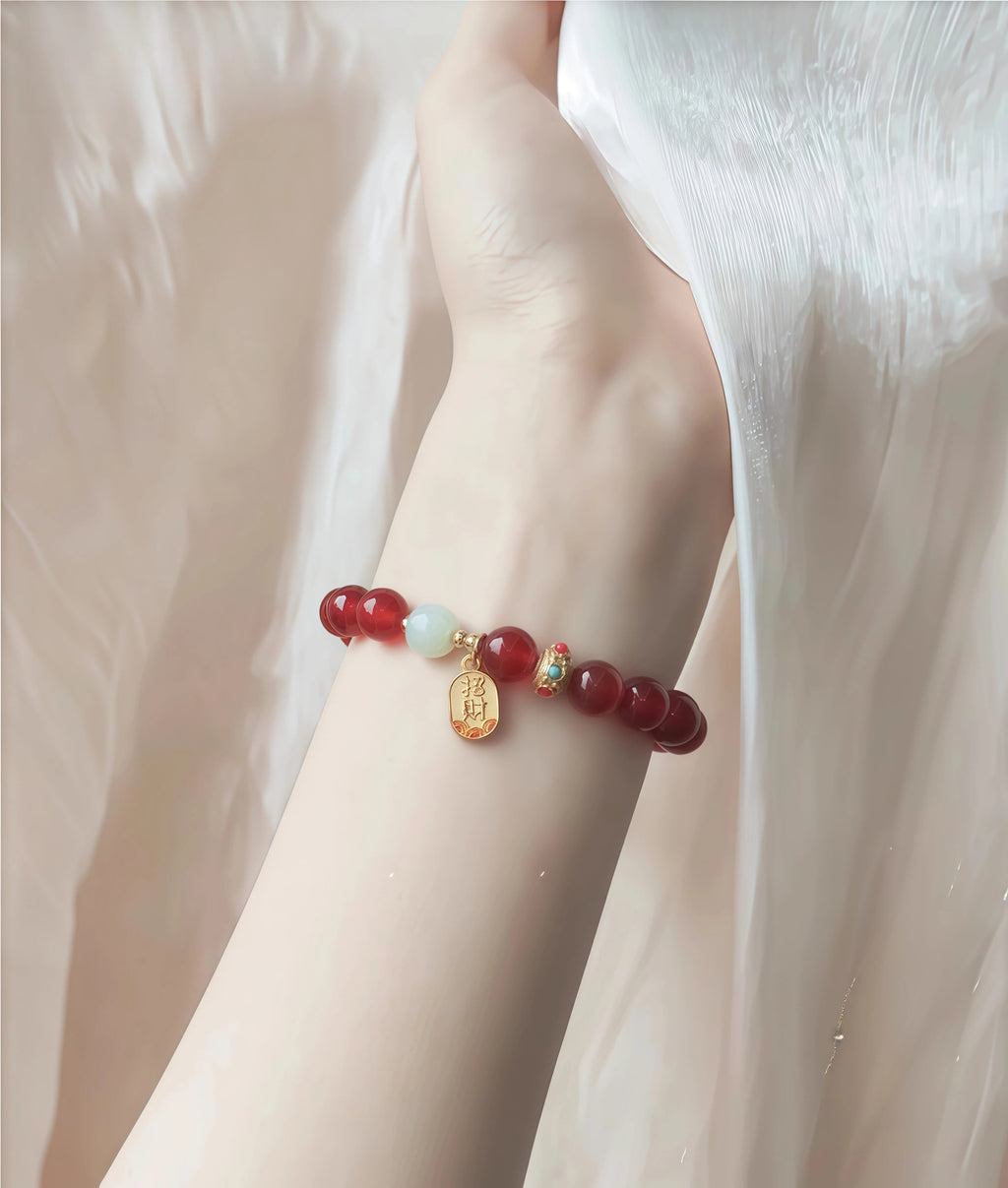 Natural red agate lucky bracelet