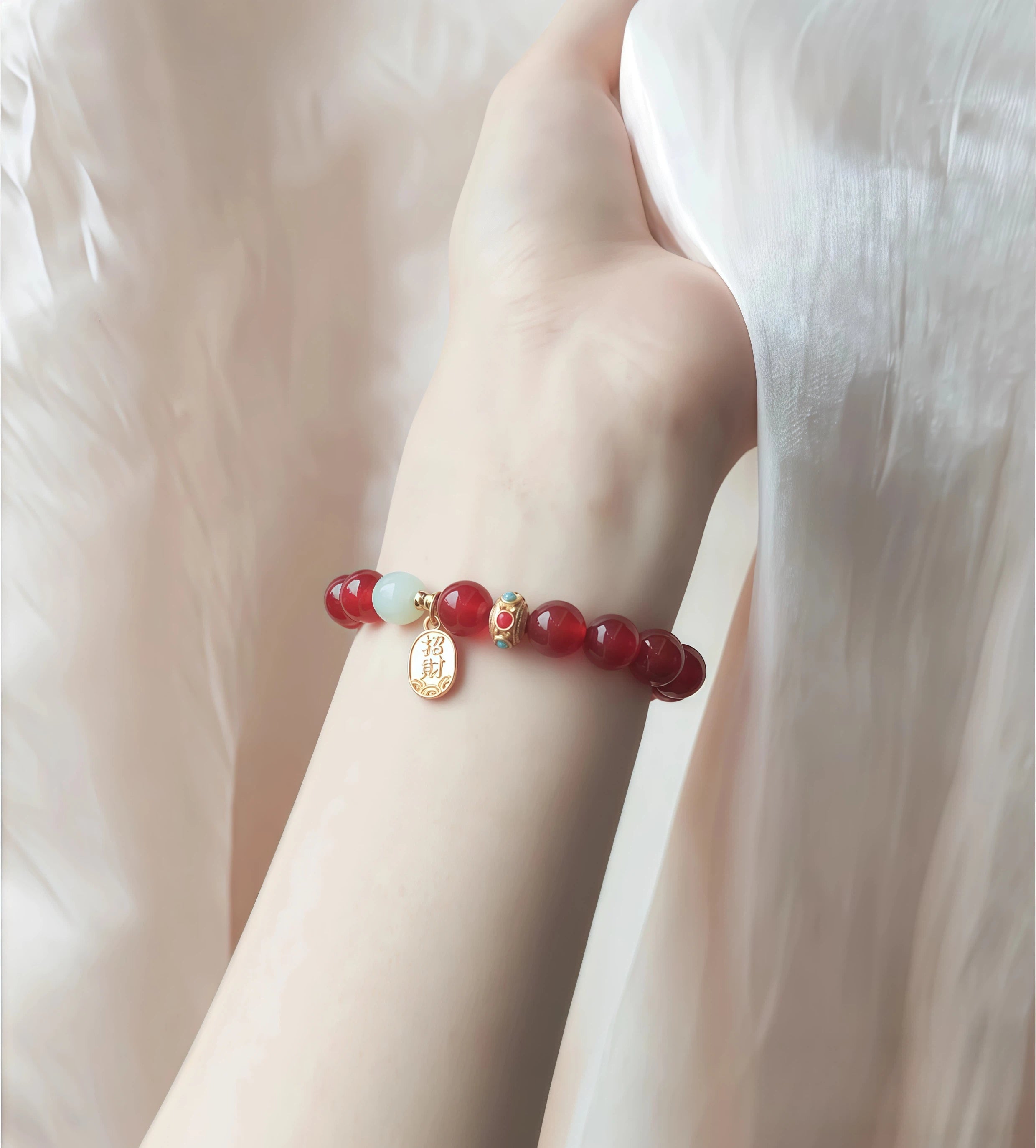 Natural red agate lucky bracelet