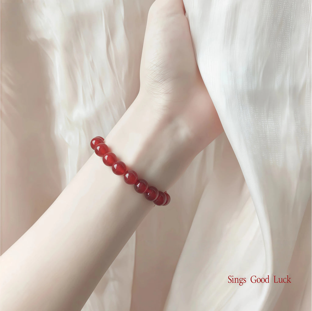 Natural red agate lucky bracelet