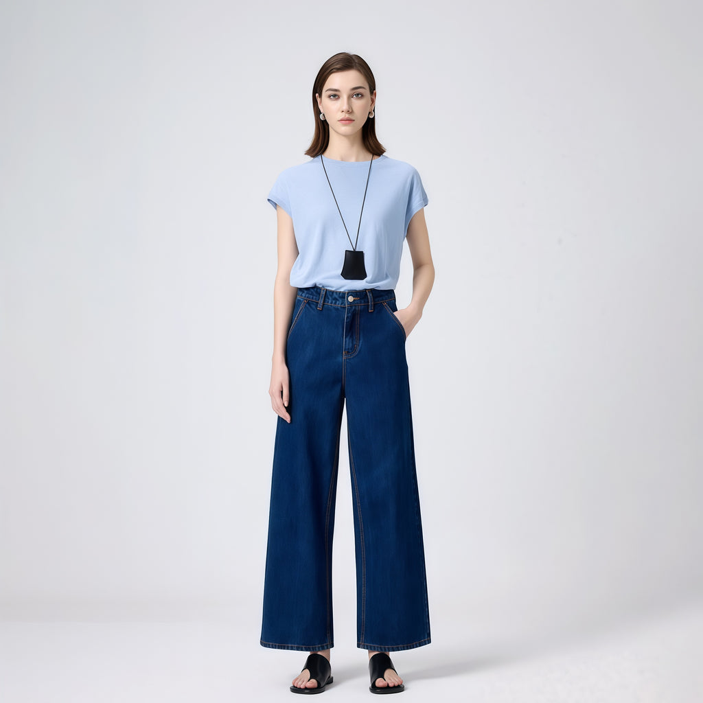 High-Waisted Relaxed-Fit Wide-Leg Jeans image 0