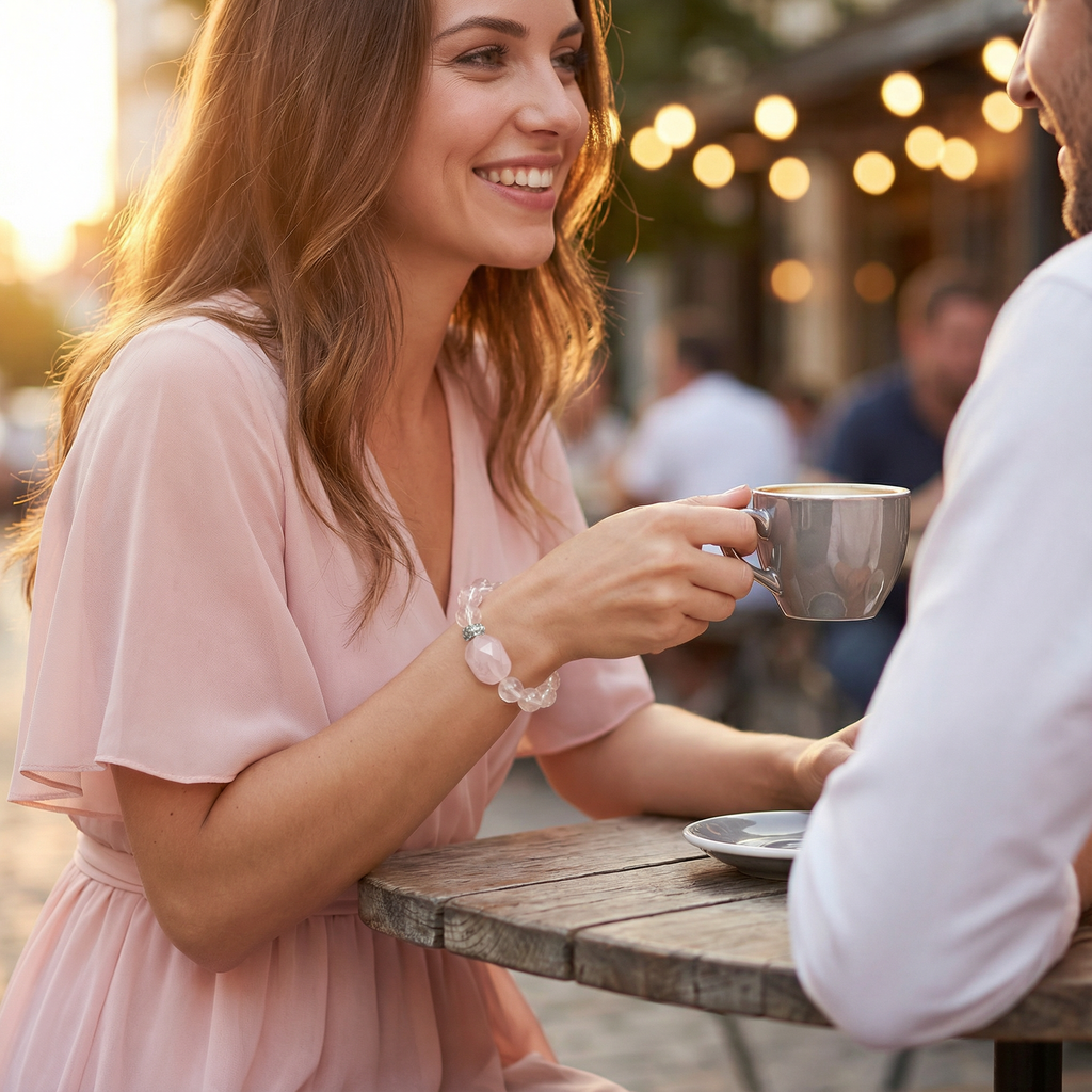 Pure natural pink crystal bracelet