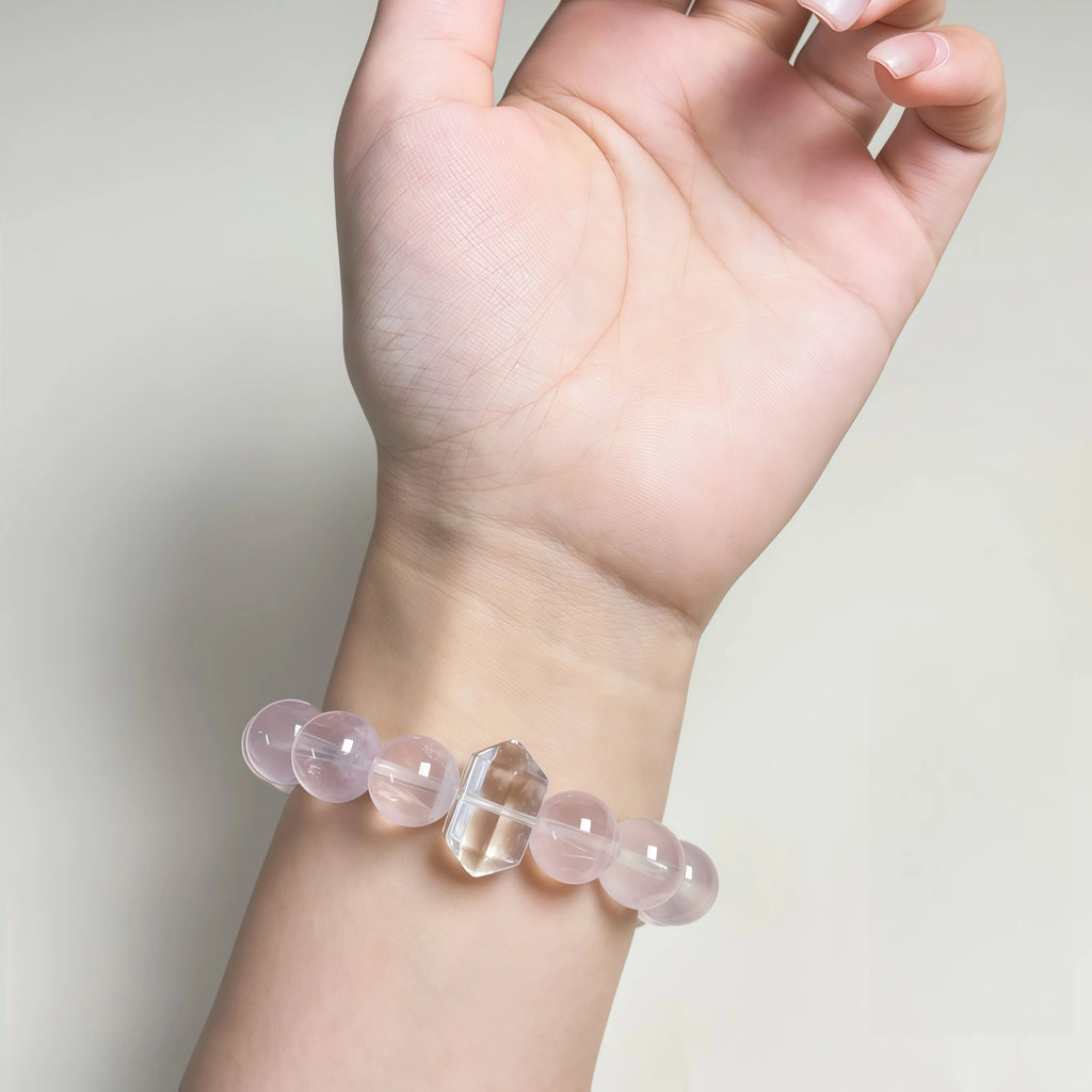 Pure natural pink crystal bracelet