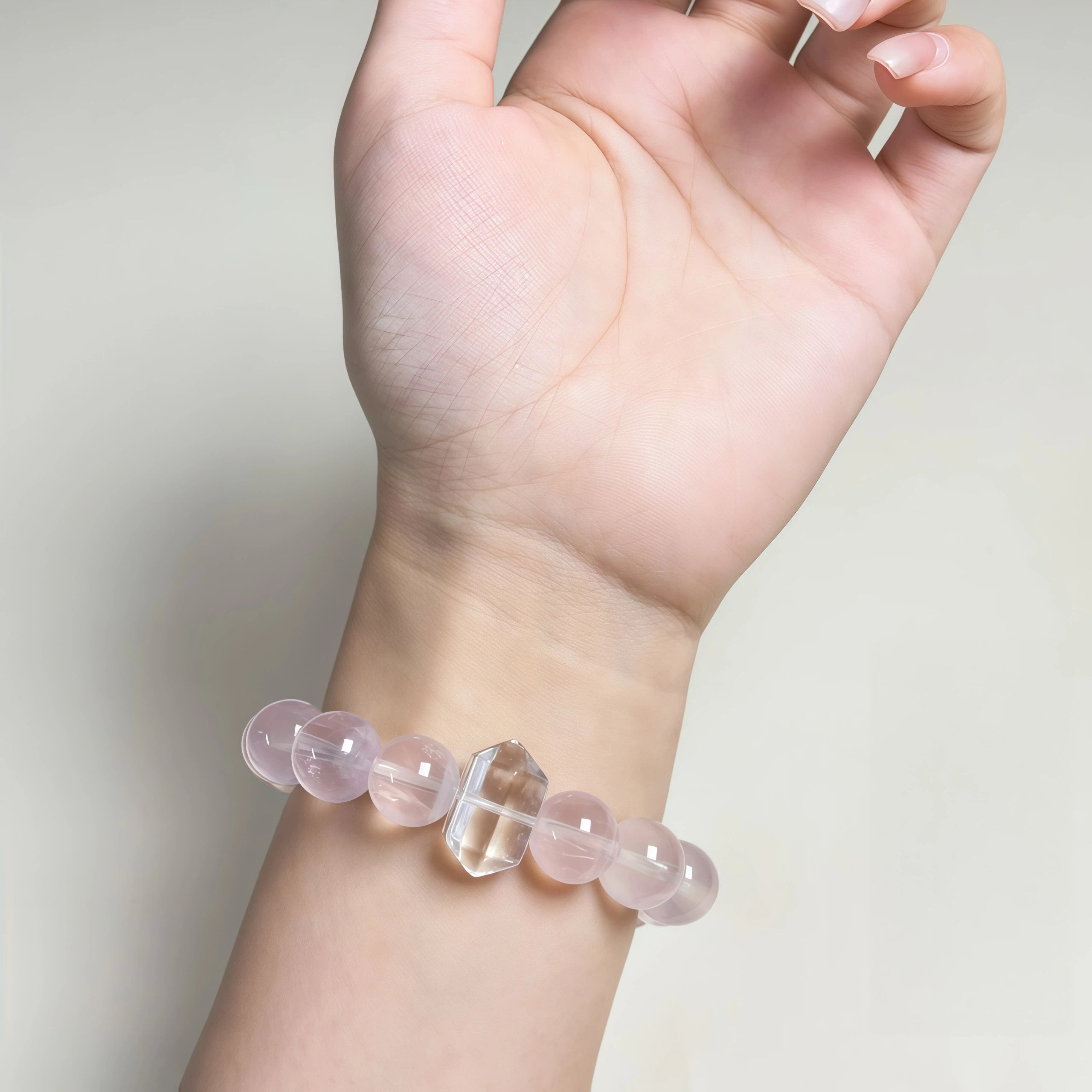 Pure natural pink crystal bracelet