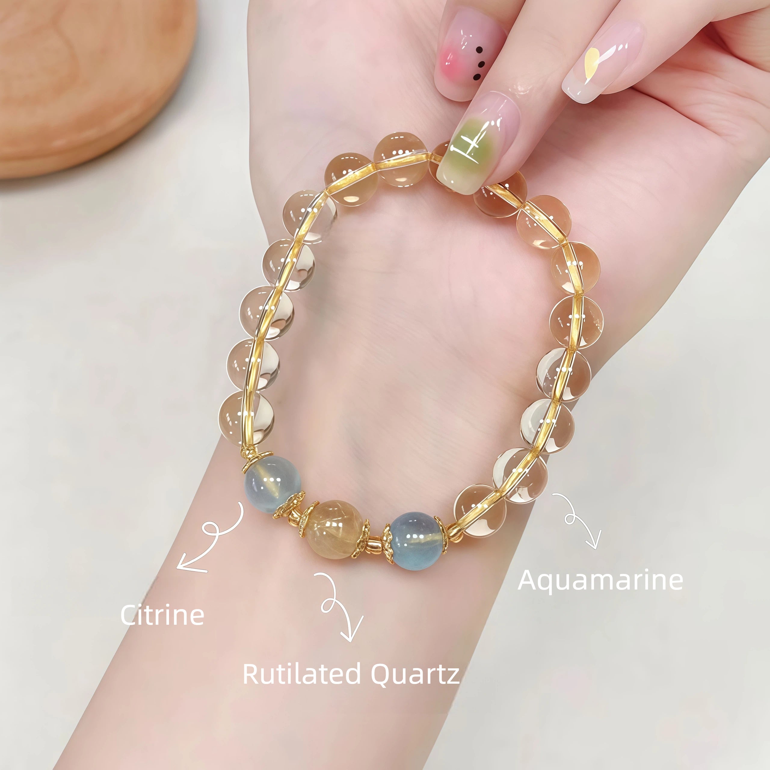 Golden Clarity Crystal Bracelet