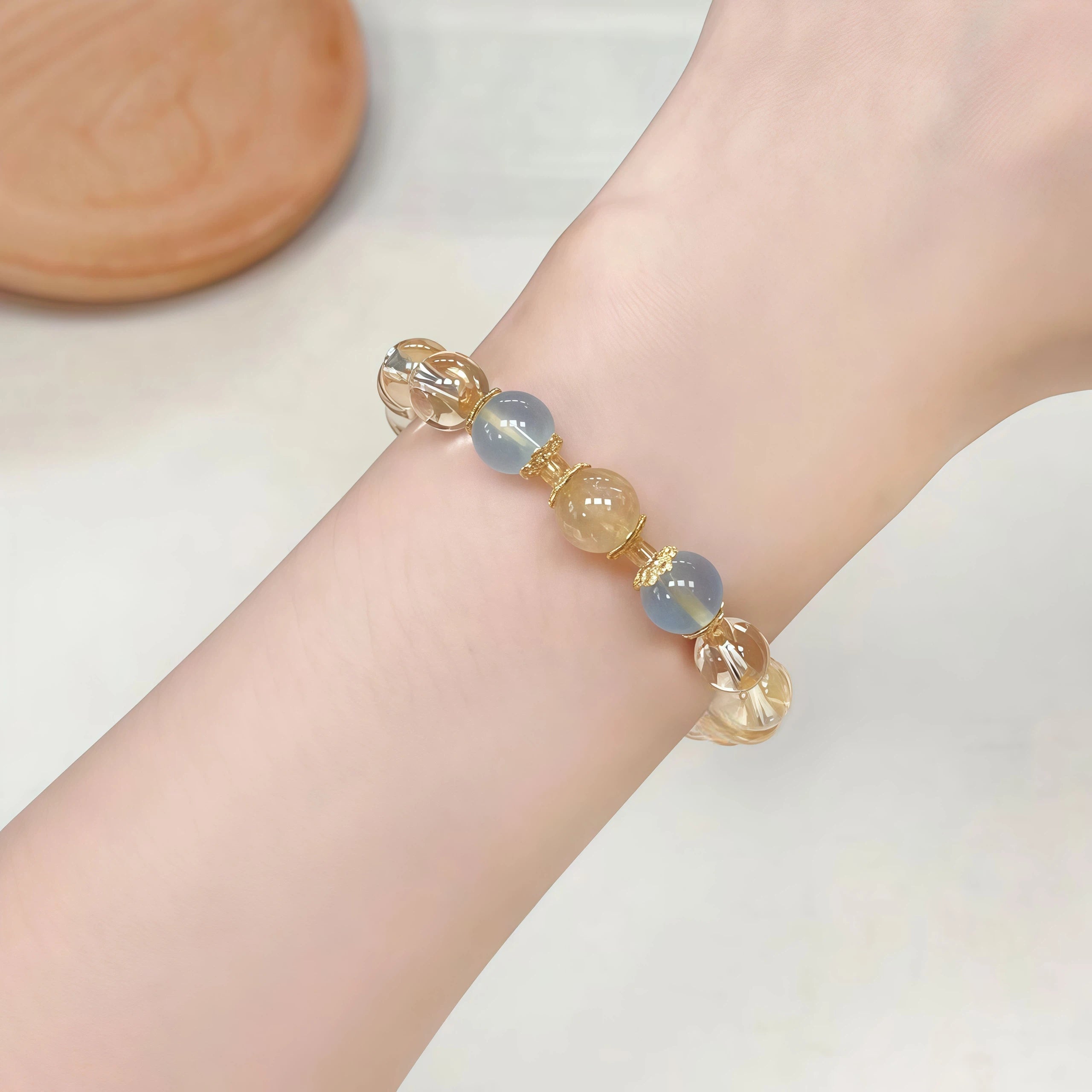 Golden Clarity Crystal Bracelet