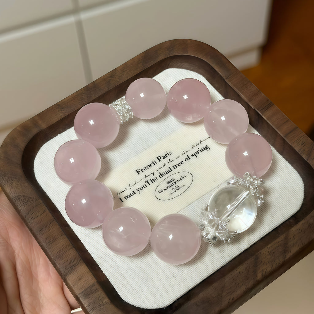 Natural Rose Quartz Crystal Bracelet