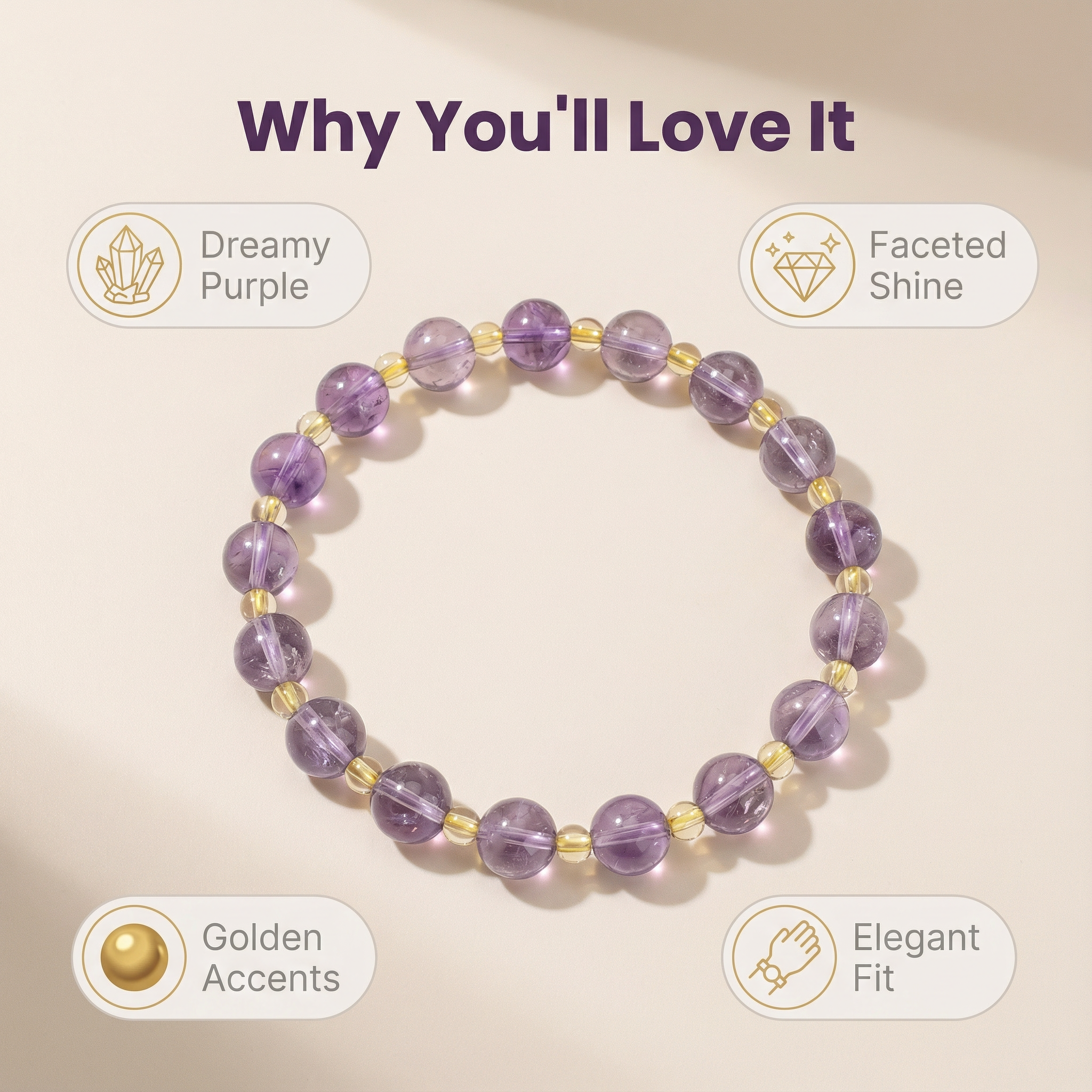 Natural Amethyst Bracelet