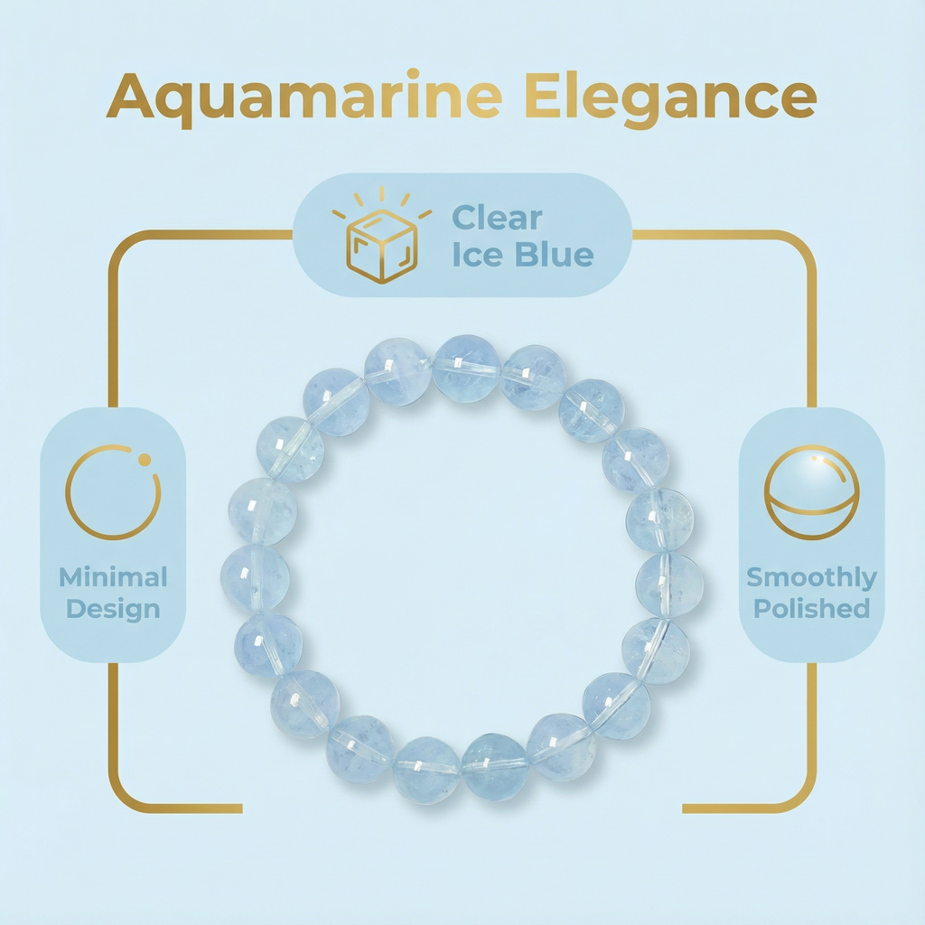 Ice-transparent Aquamarine bracelet