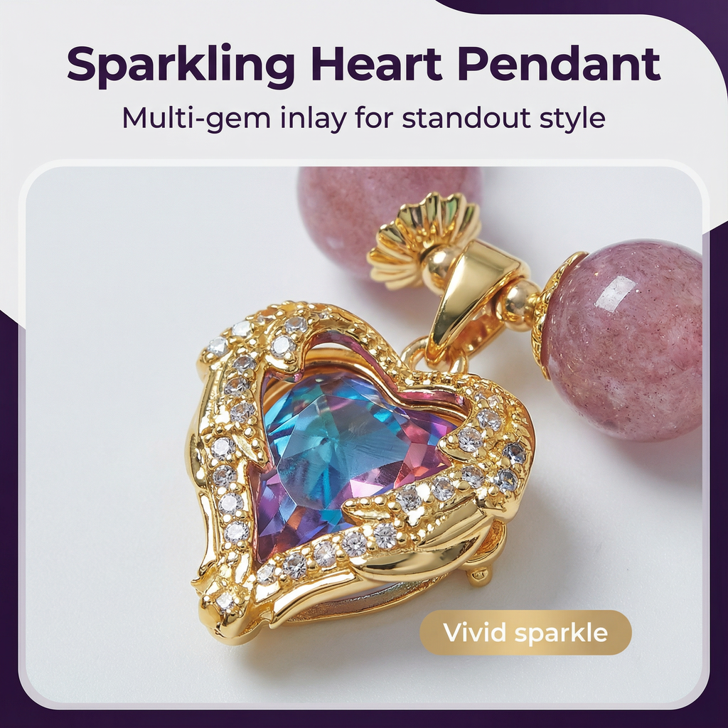 Amethyst - Ocean Heart Bracelet