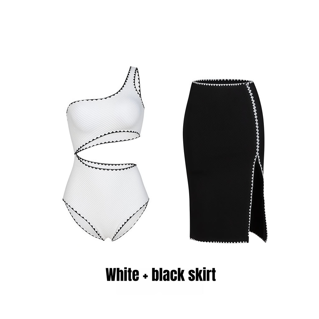 Black One-Shoulder Swimsuit image 6