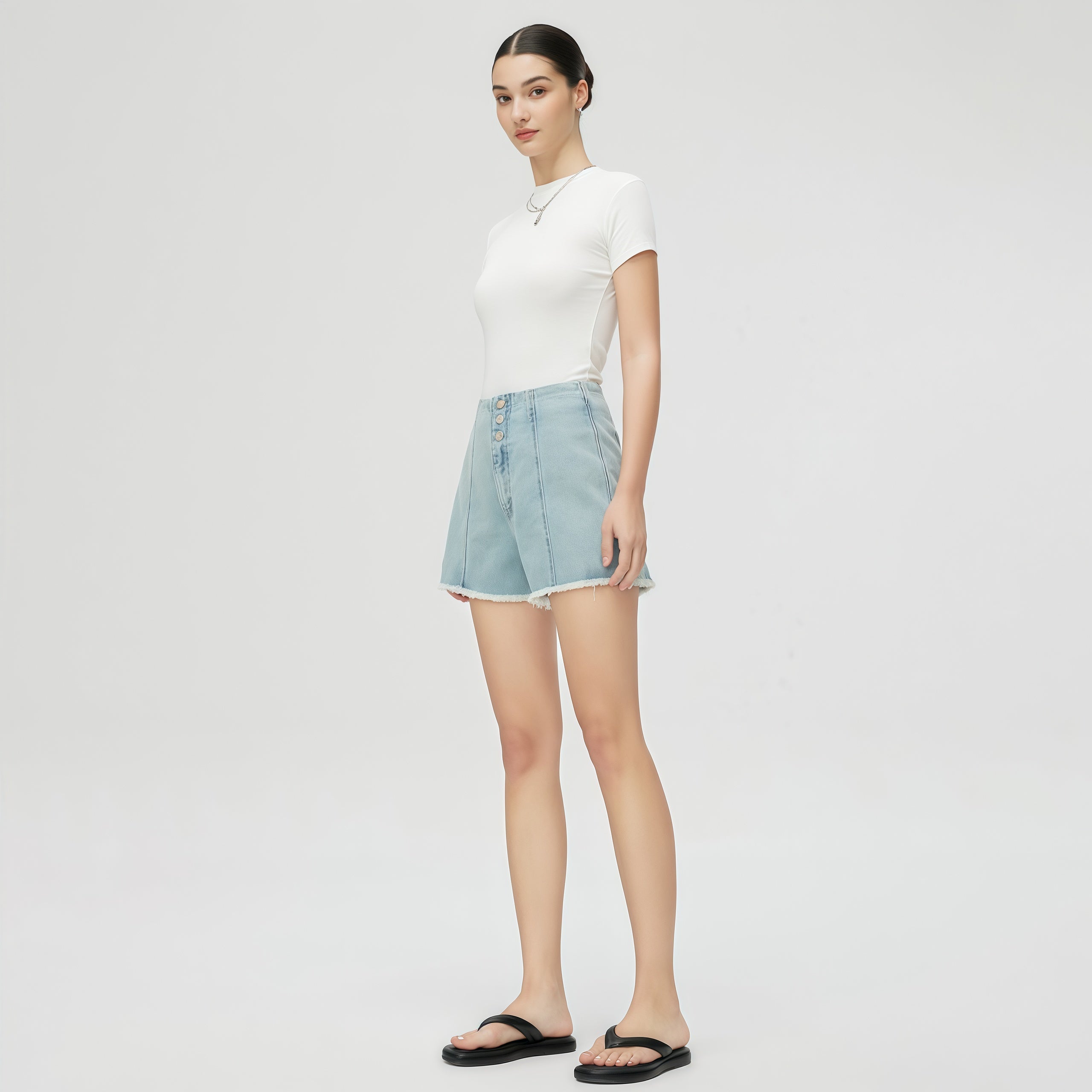 Light Blue Denim Shorts image 1