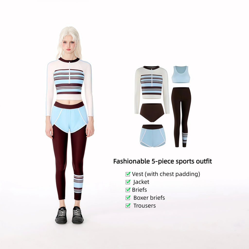 5-Piece Swimwear Set with Vest, Jacket, and Trousers image 4