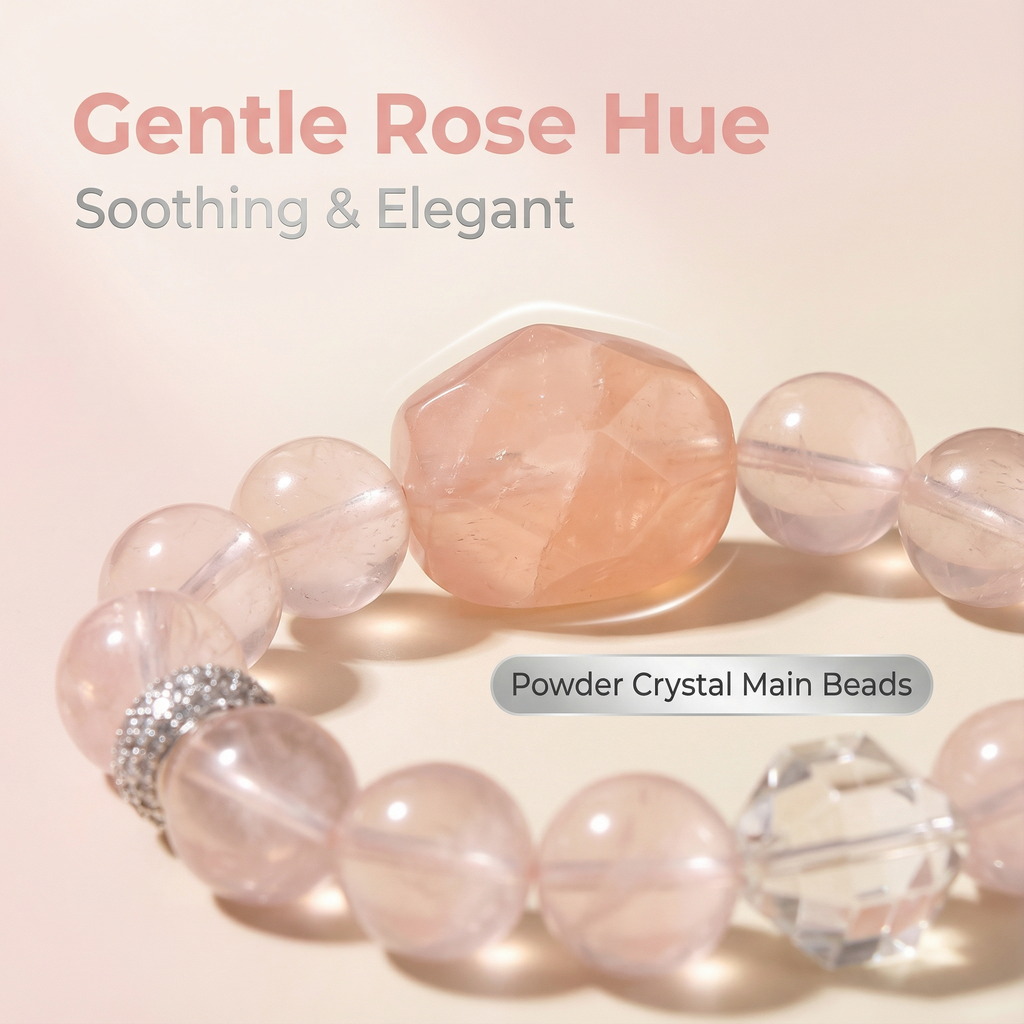 Pure natural pink crystal bracelet