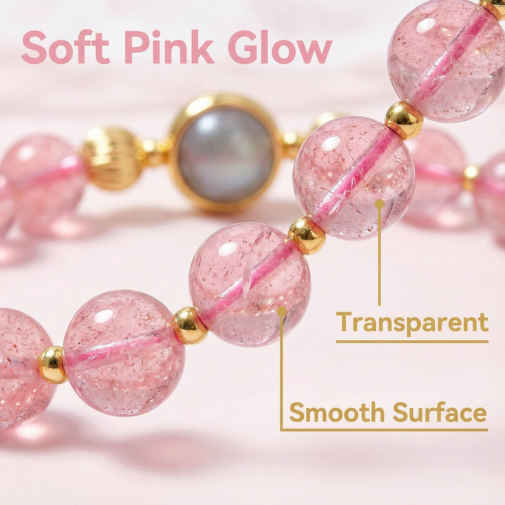 Moonstone strawberry crystal bracelet