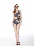 Stylish One-Shoulder Butterfly Swimsuit image 0
