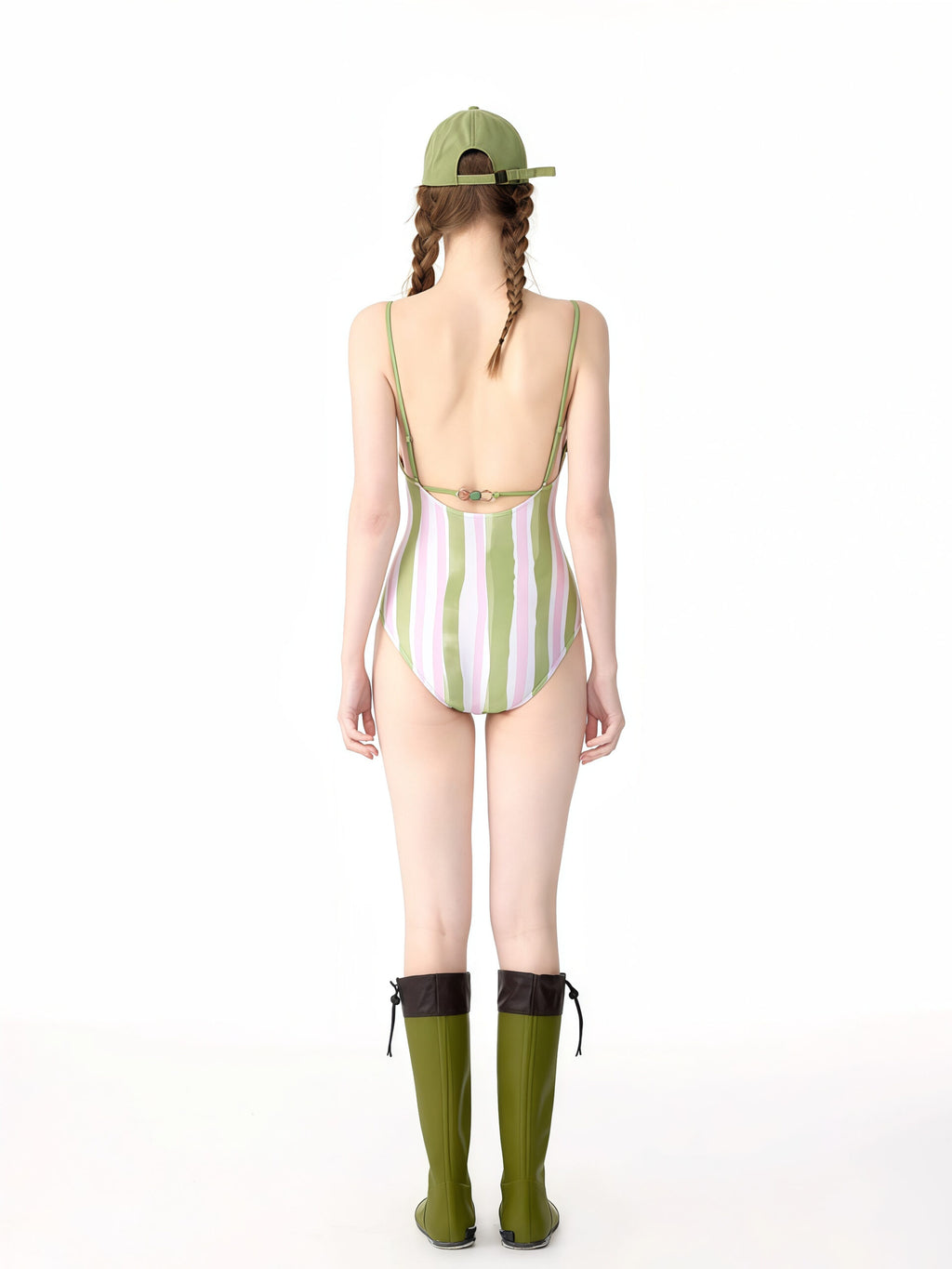 Striped One-Piece Swimsuit image 3