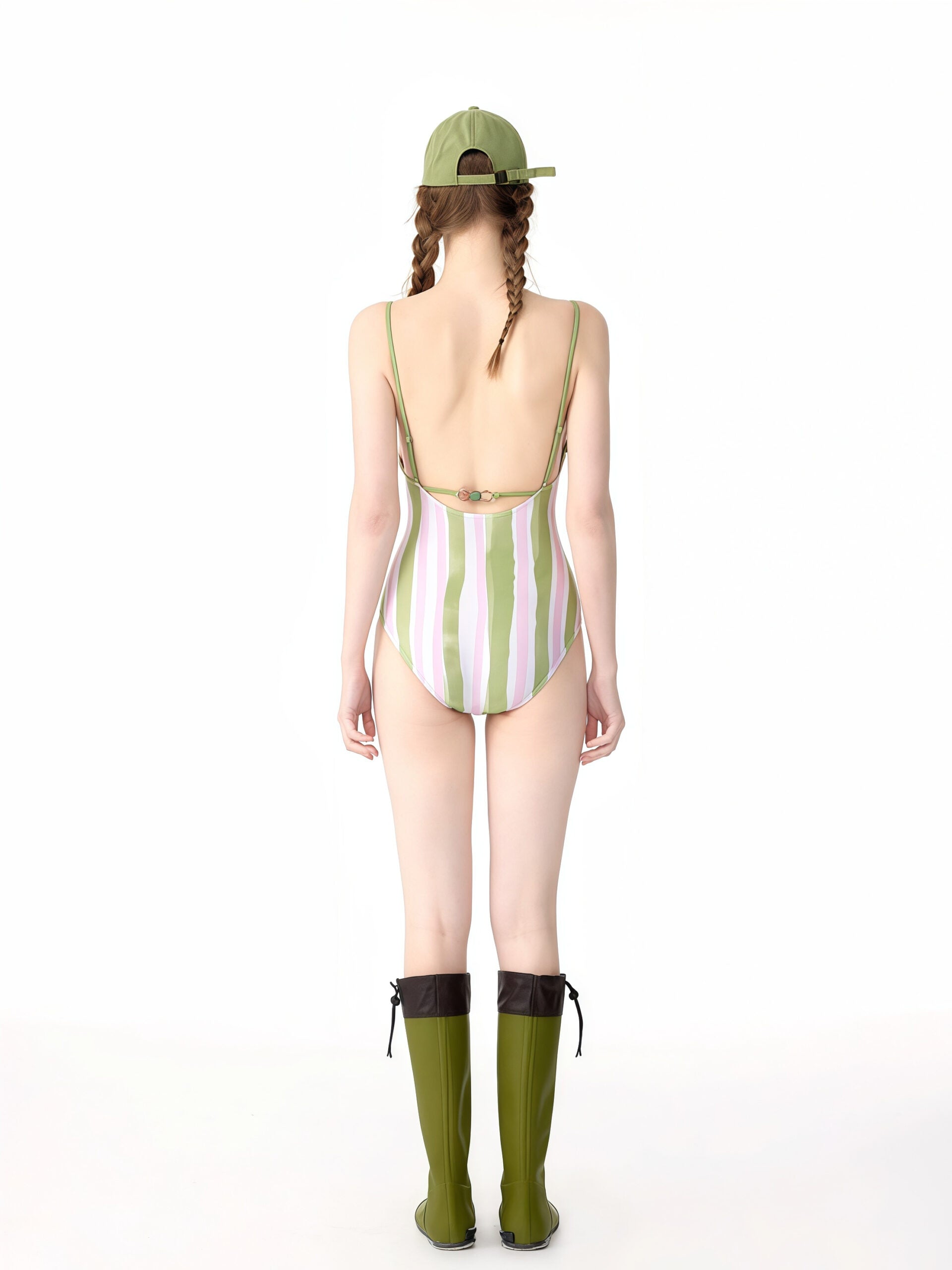 Striped One-Piece Swimsuit image 3