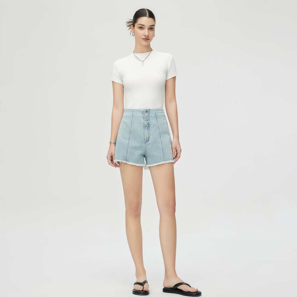 Light Blue Denim Shorts image 0