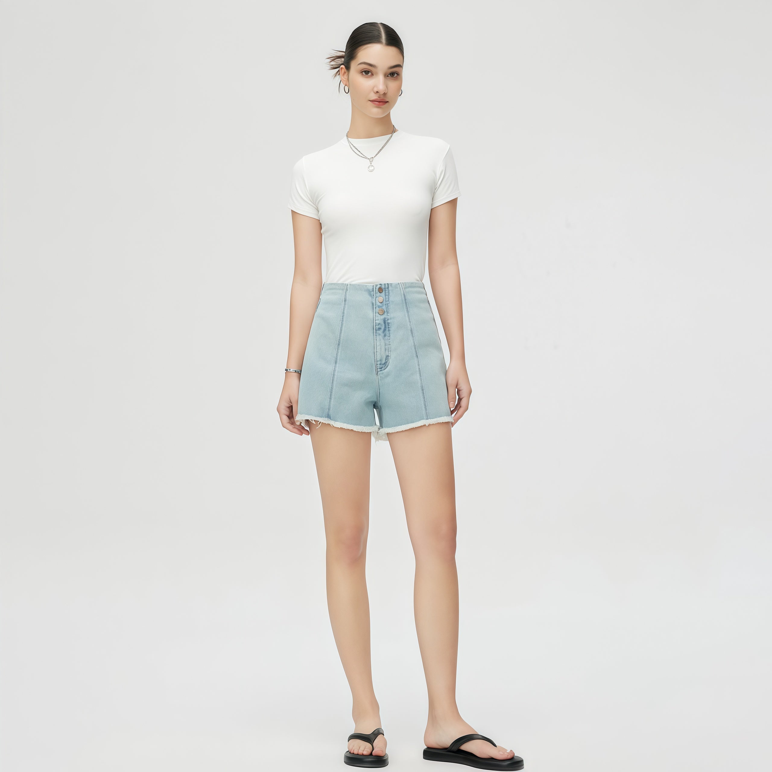 Light Blue Denim Shorts image 0