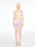 Colorful Triangle Bikini with a Stylish Wrap Skirt image 0