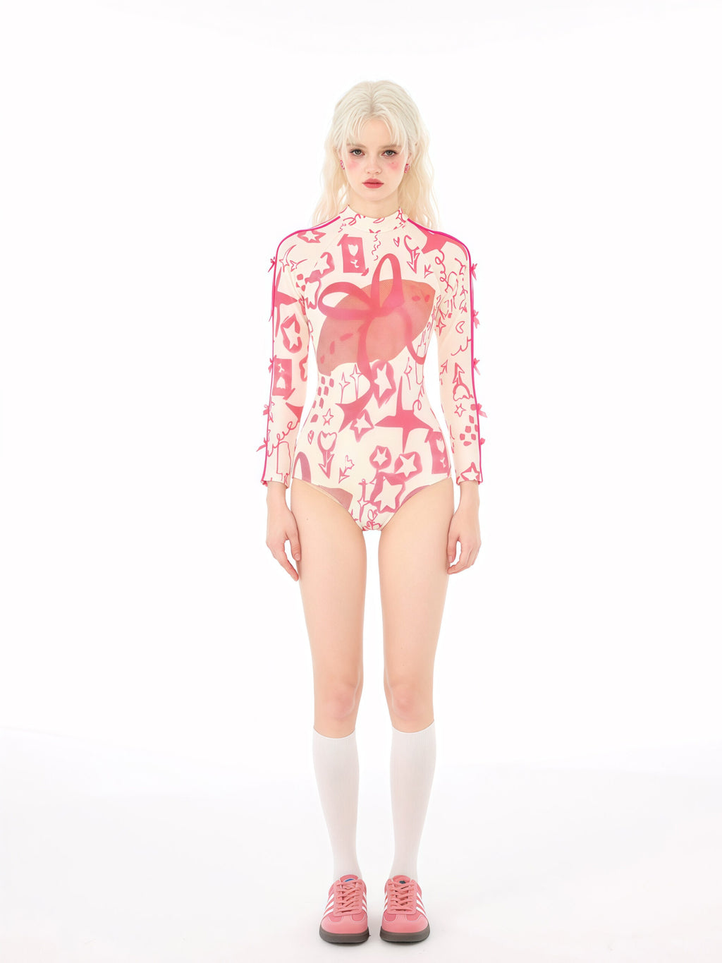 Graphic Long-Sleeve Swimsuit image 0